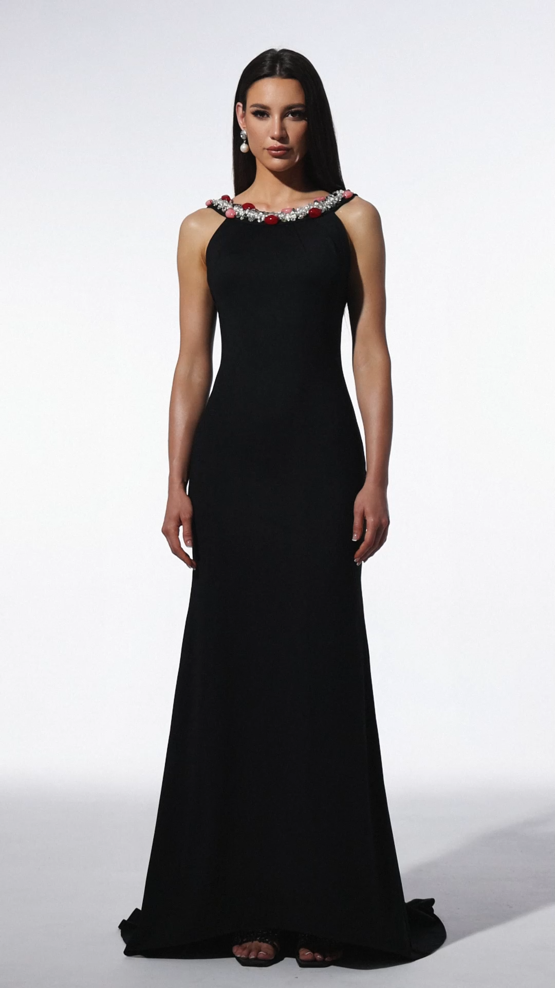 Hedar Sleeveless Backless Sequins Maxi Dress