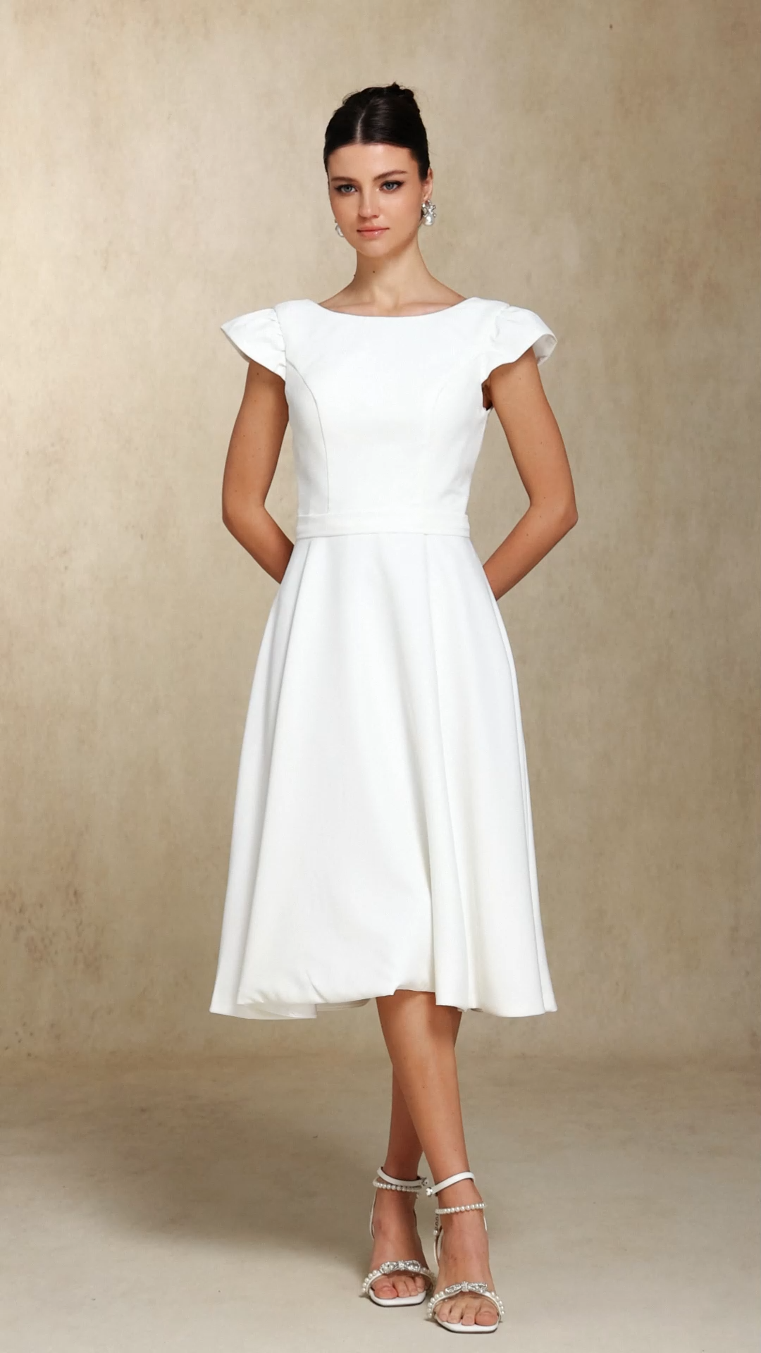 Falisa Backless Short sleeves Mini wedding dress