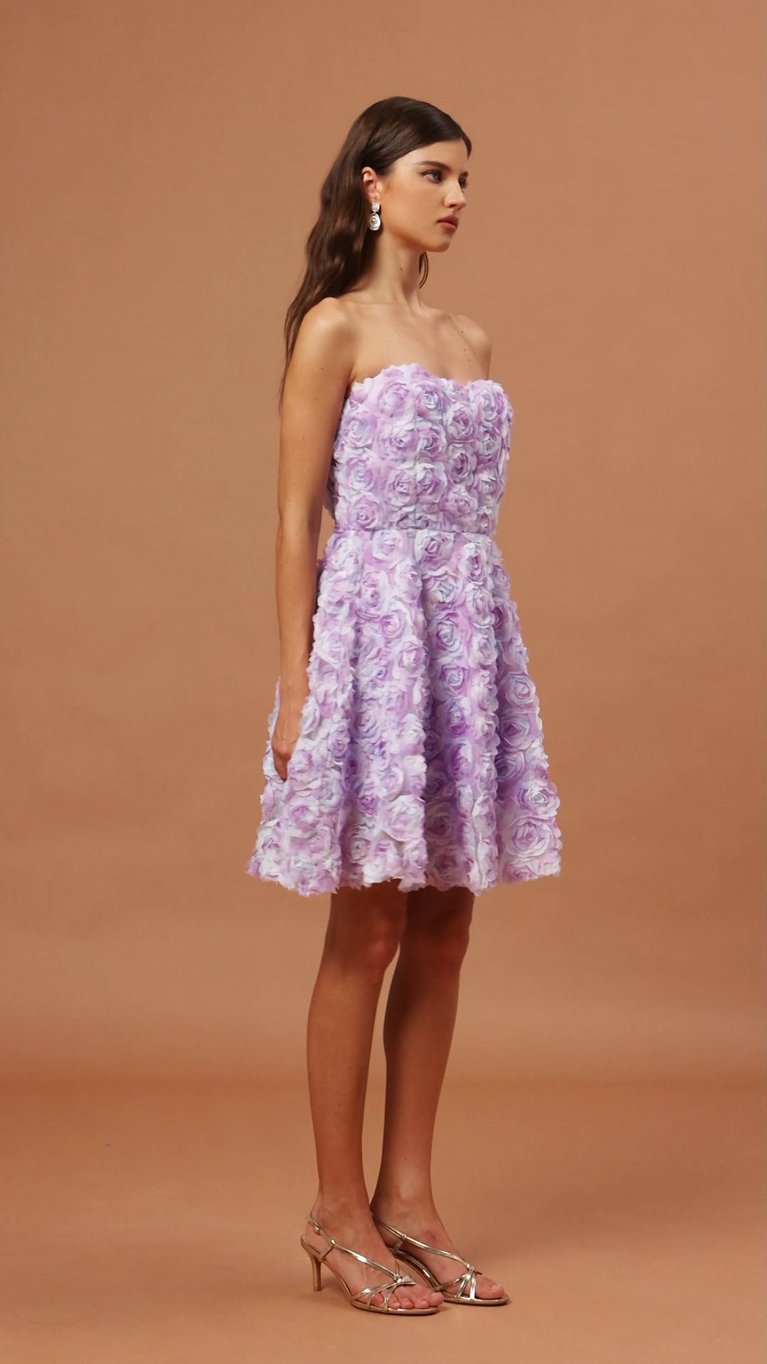 Jaylee Sleeveless Flowers Mini Dress