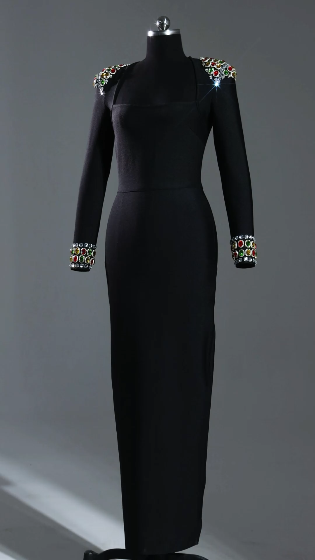 Niaca Rhinestones Bandage Midi Dress