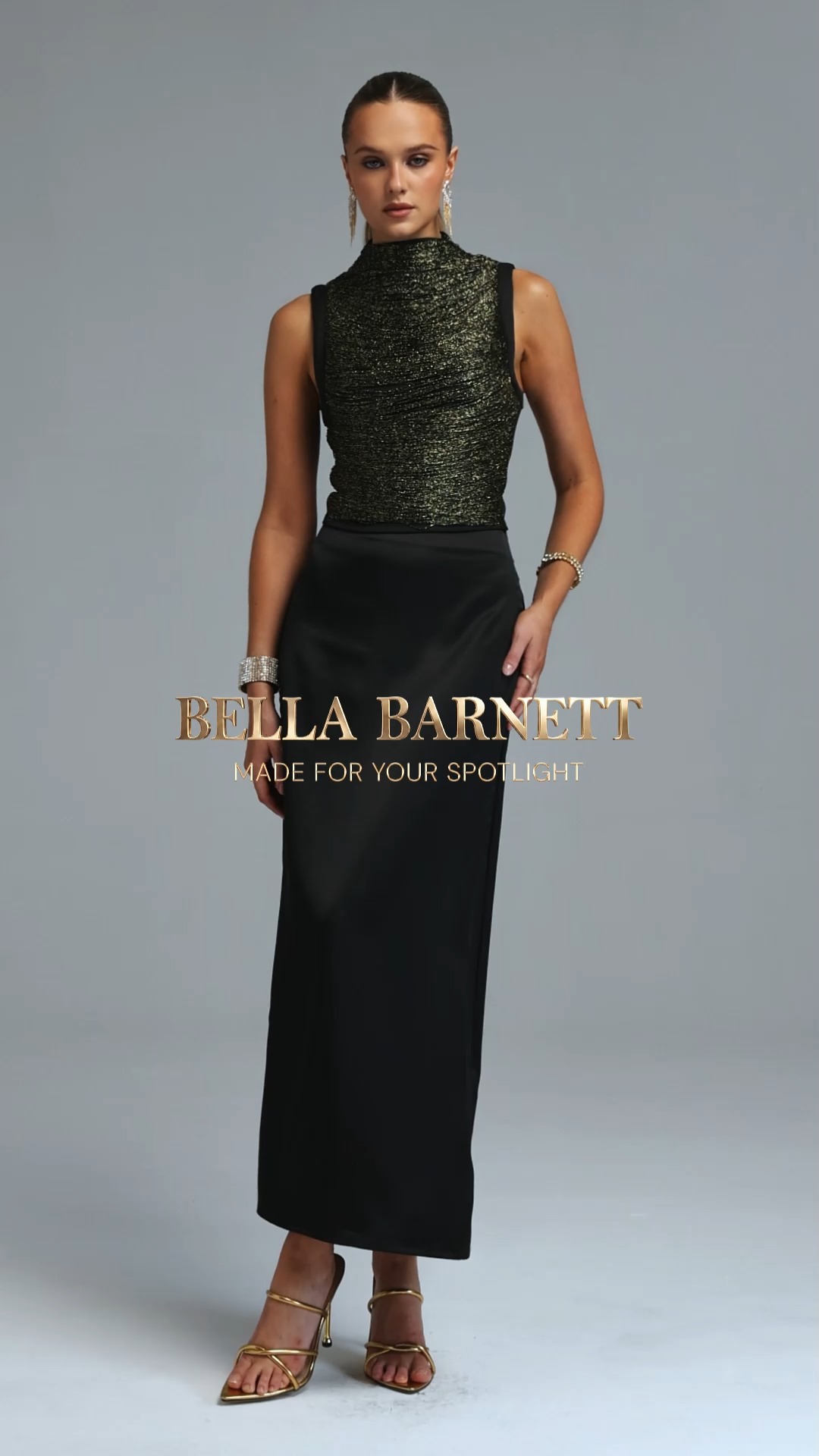 Halasa Stylish Sleeveless Fringe Top Satin Midi Skirt Woven Two Piece Set
