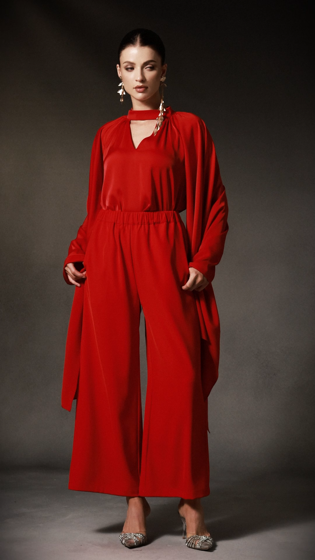 Octavia V-Neck Flounce Maxi Two-Piece Set