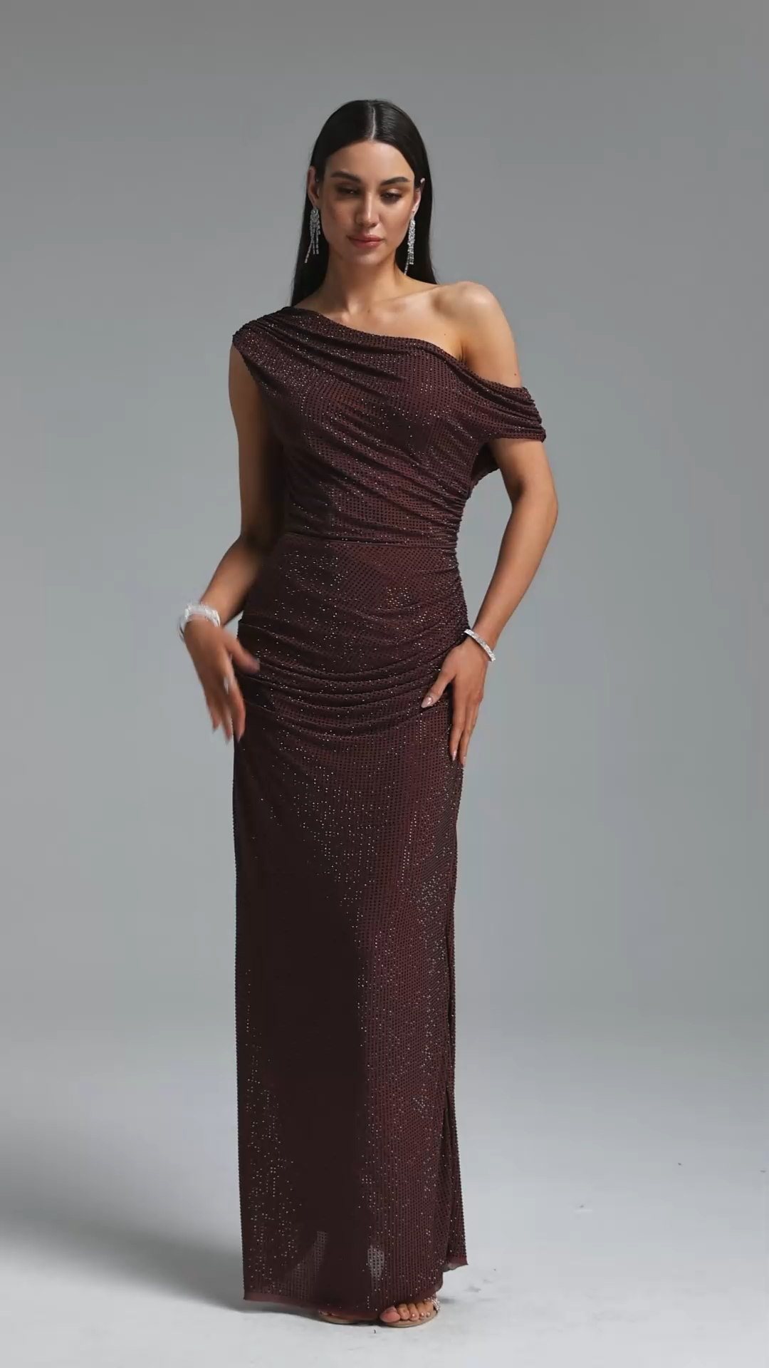 Ottilie Maxi Dress Plum Brown