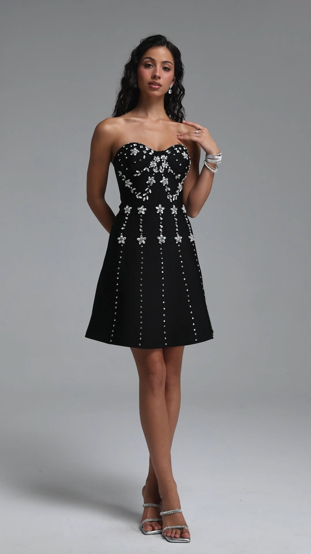 Linette Strapless Diamond Bandage Mini Dress