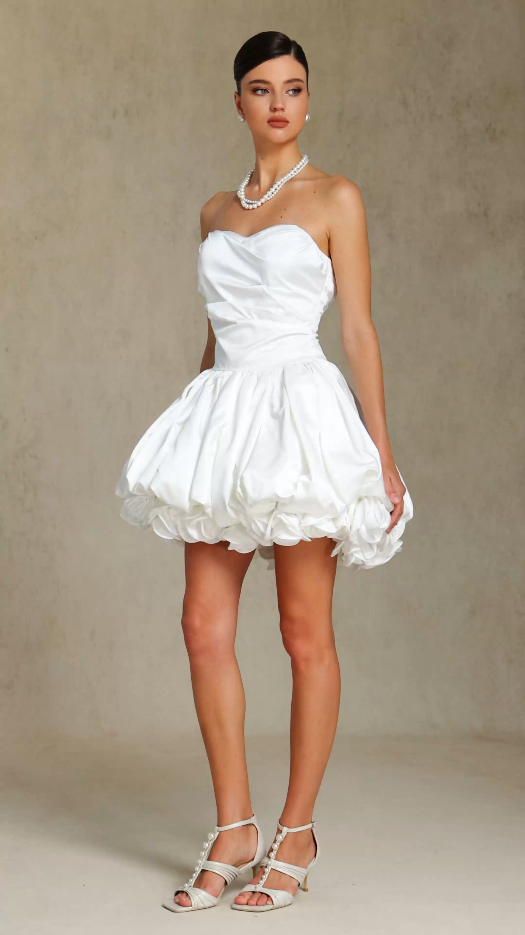 Delisy Strapless Flowers Mini Dress