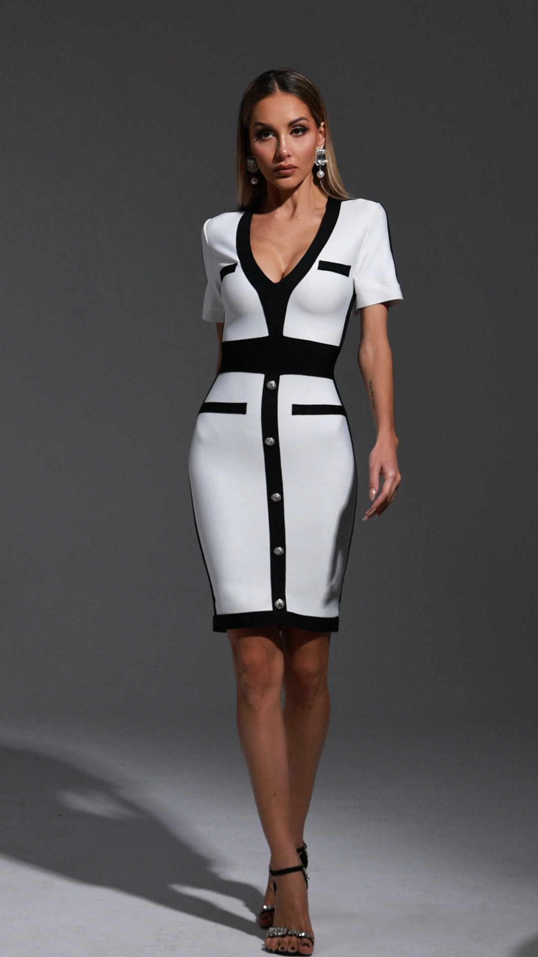 Tanya Short Sleeve V-Neck Mini Dress
