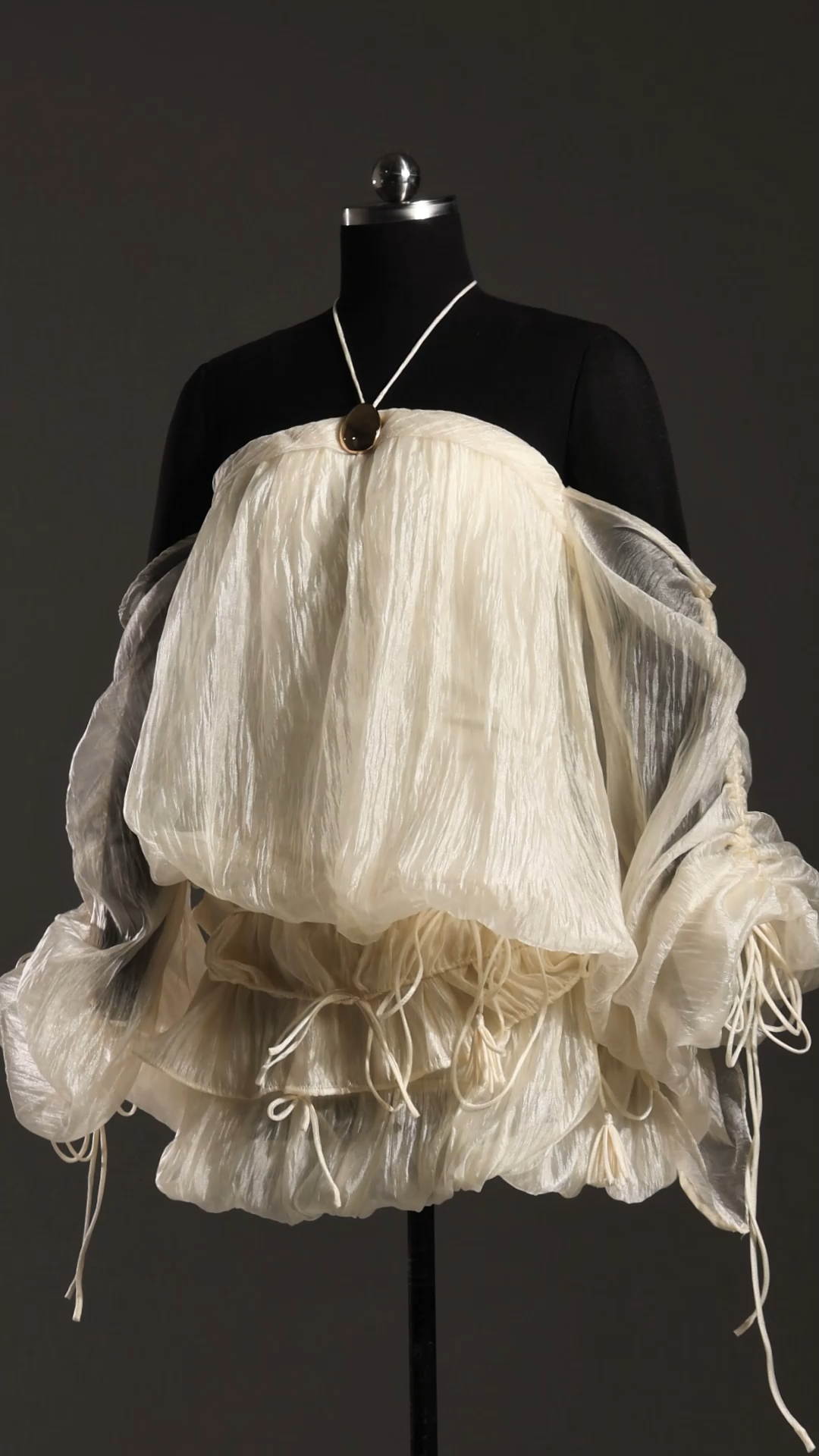 Rocelle Sleeveless Folds Puff Mini Dress