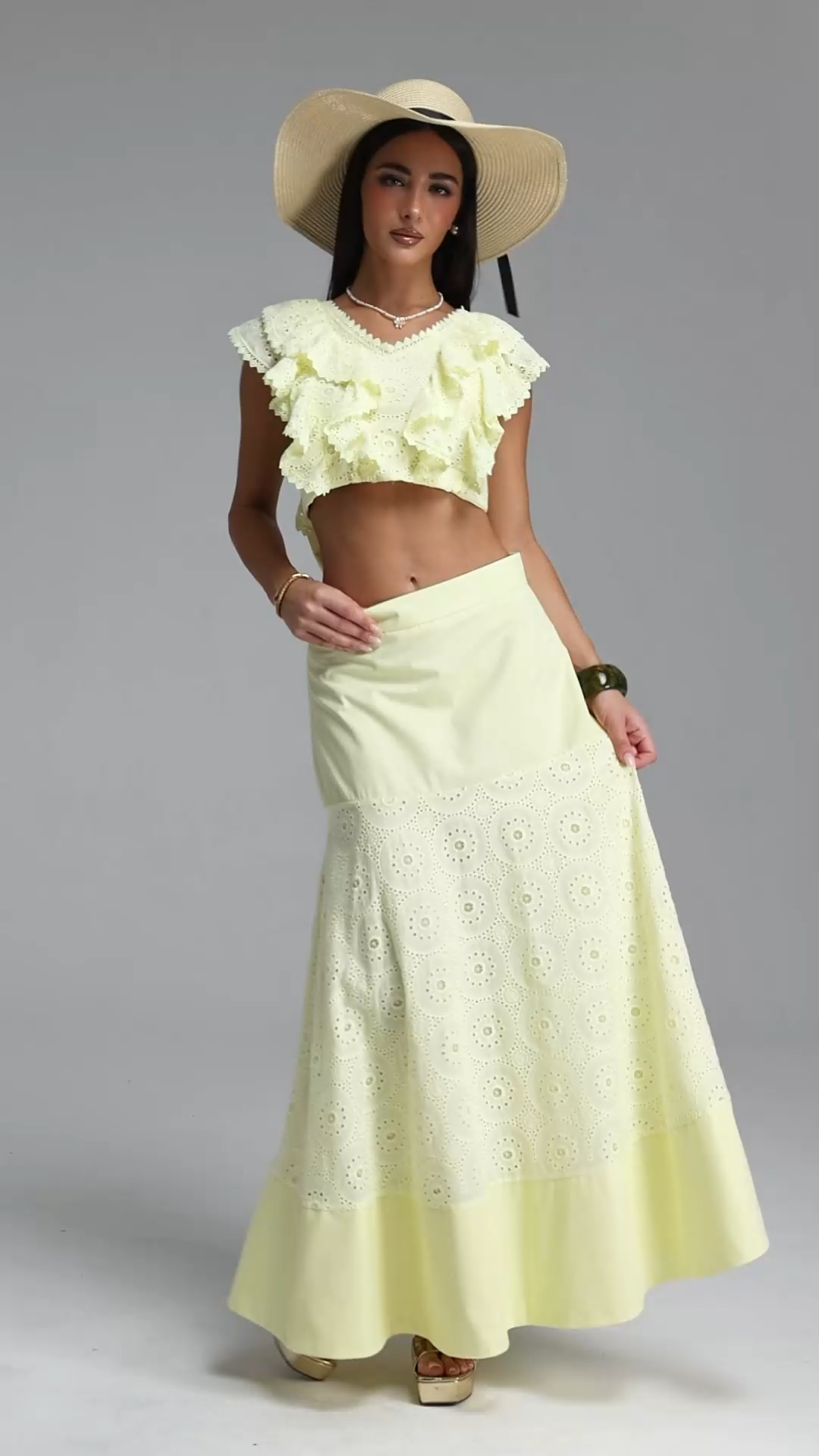 Erin Resort Flowy Sleeveless Woven Top and Skirt Two Piece Set