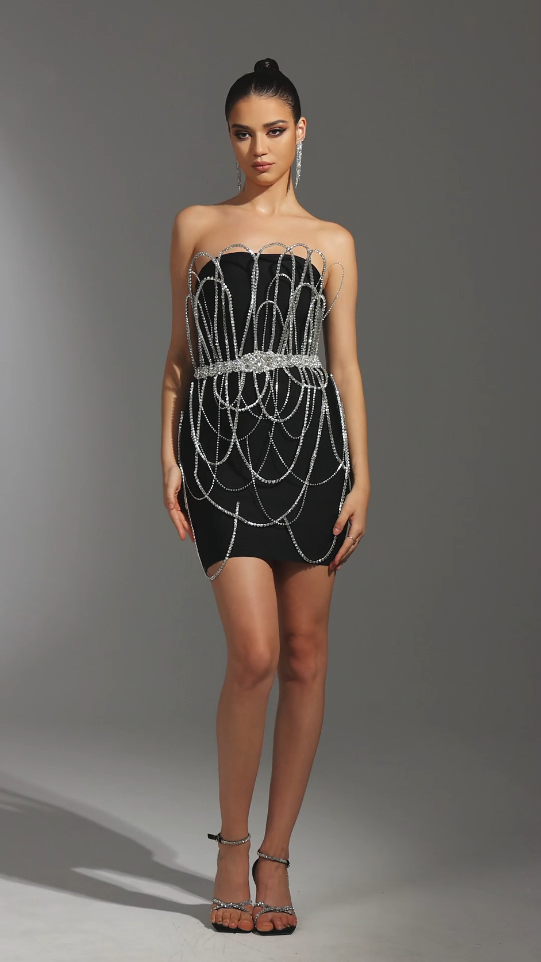 Tracy Sleeveless Diamond Bandage Mini Dress