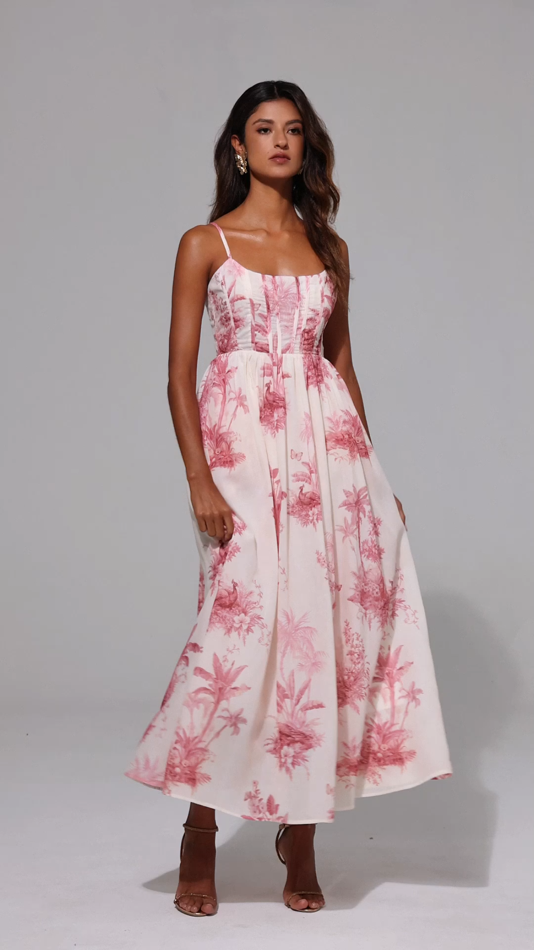 Lavender Floral Printed Sleeveless Maxi Dress