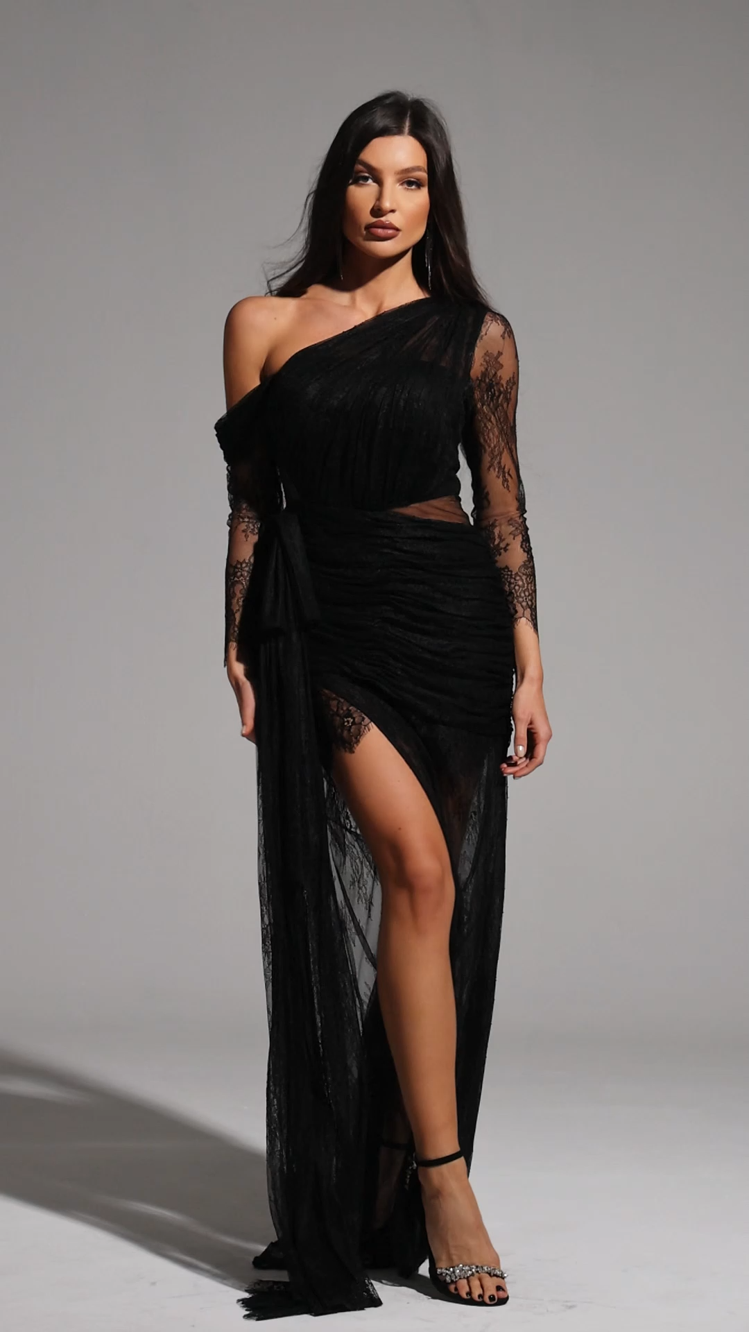 Hunter One Shoulder Slit Maxi Dress