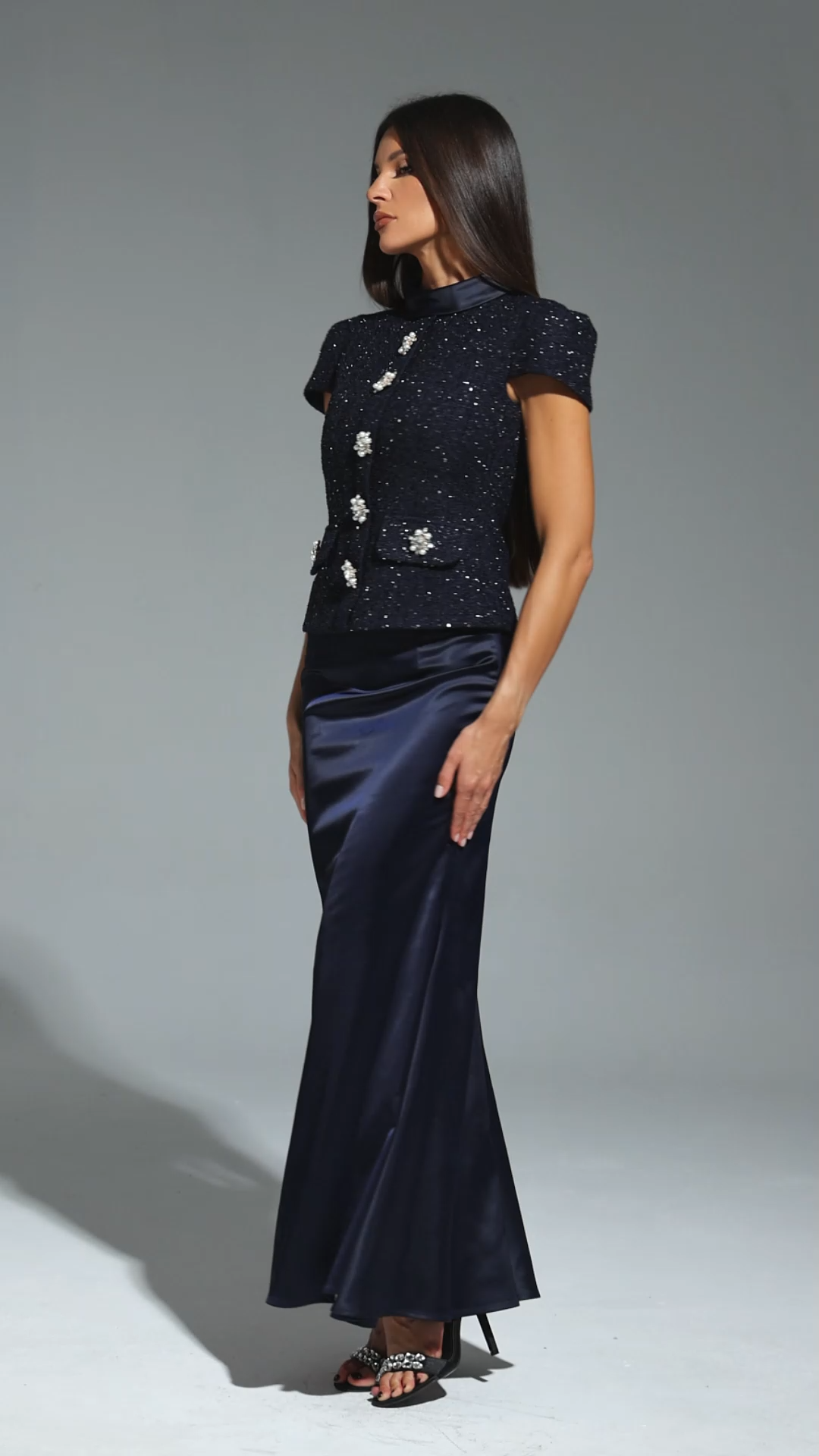 Isabeau Short Sleeve Round Neck Maxi Two-Piece Set