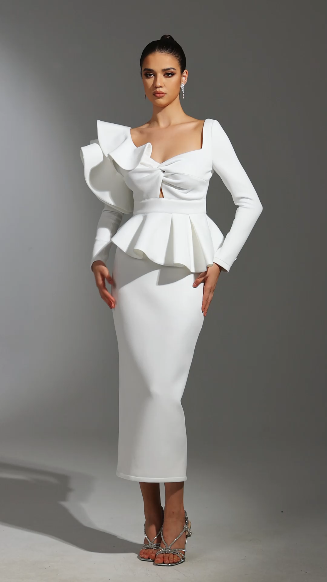 Faray Ruffled Long Sleeves  Maxi Dress