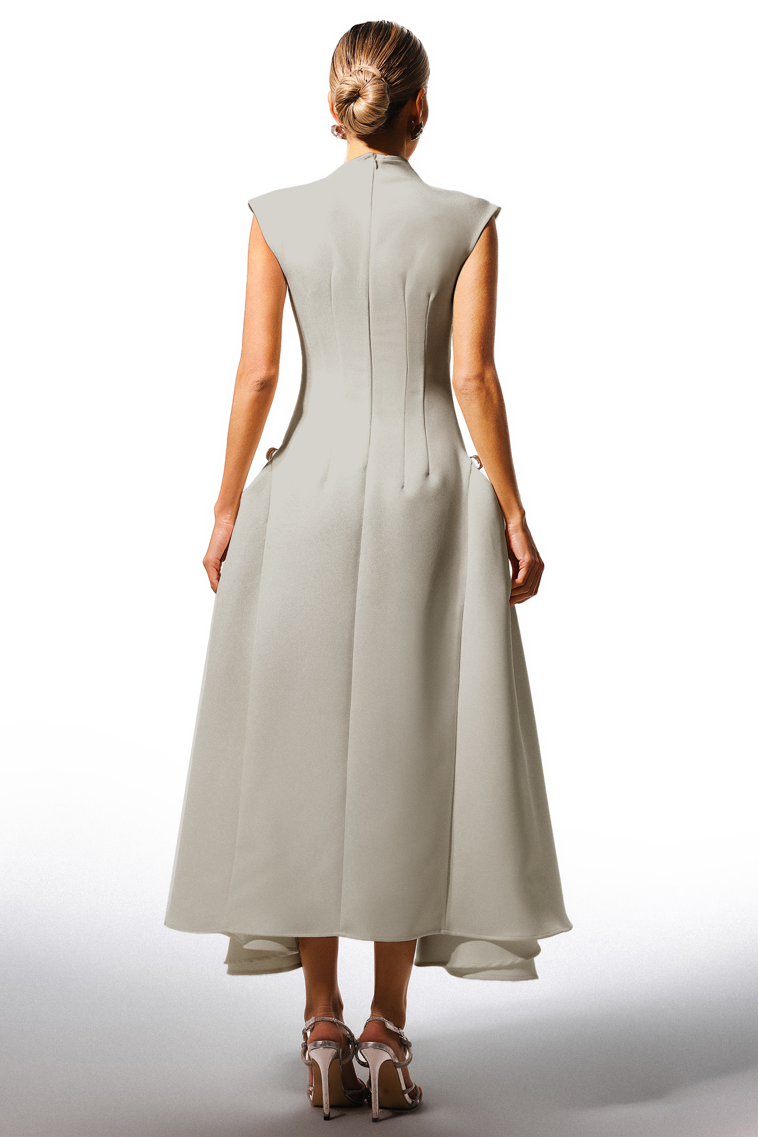 Paca Choker Sleeveless Grey Maxi Dress