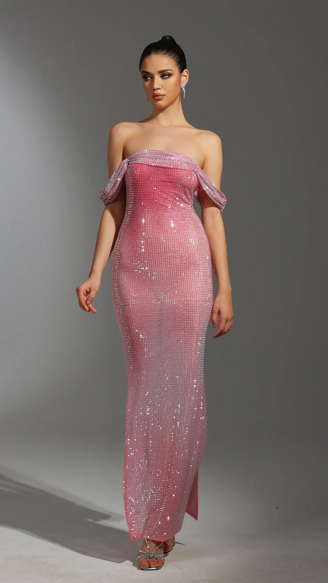 Dolores Rhinestone Gradient Maxi Dress