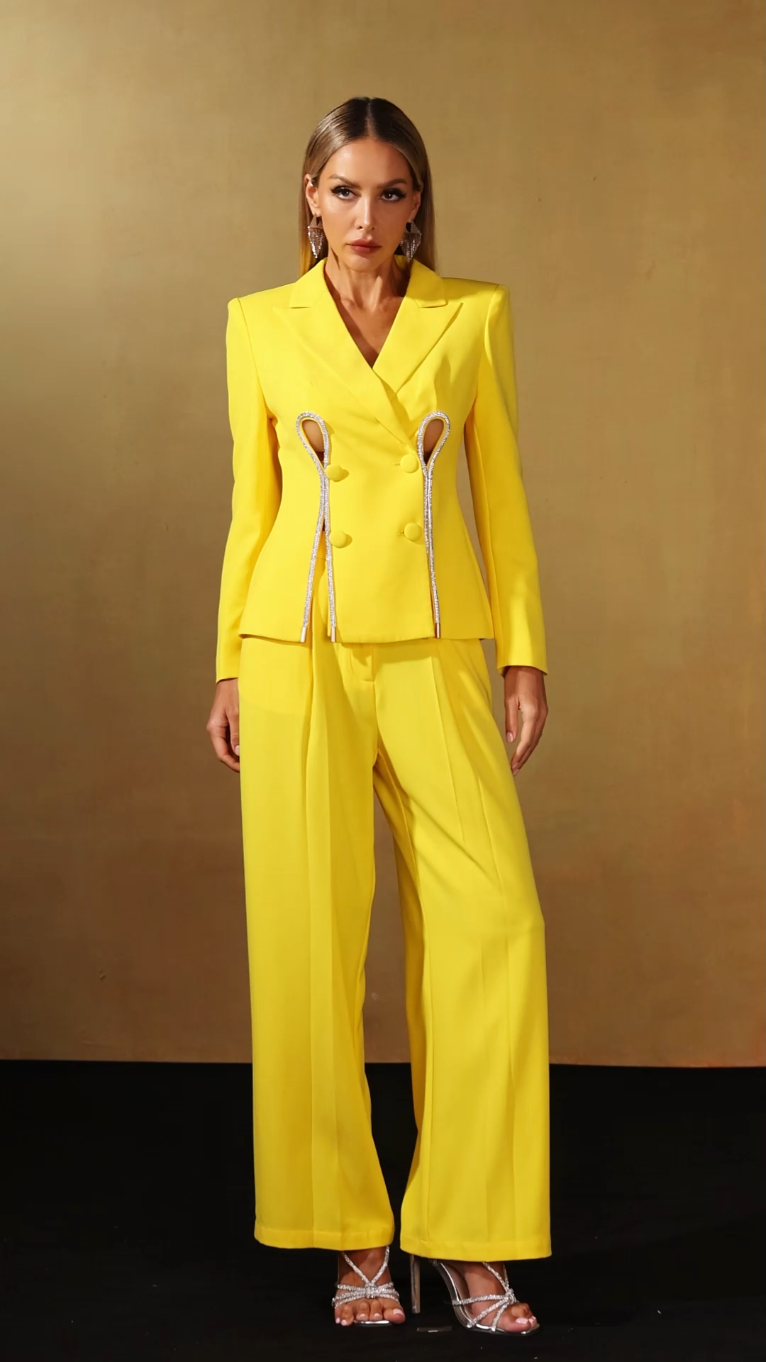 Kuhany Cut Out Blazer Set