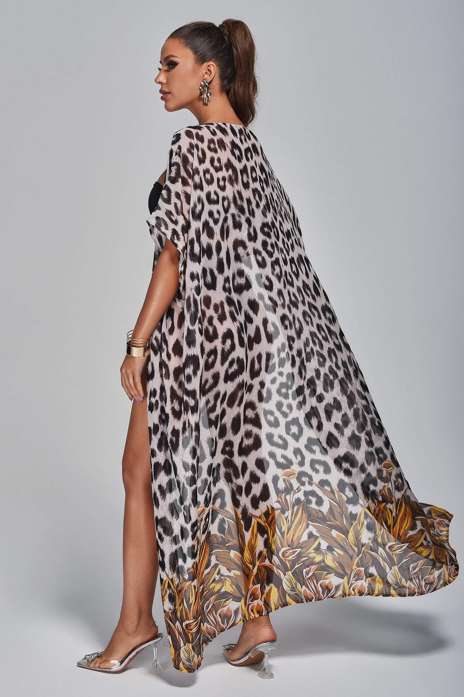 Aoife Leopard Beach Cover - Bellabarnett