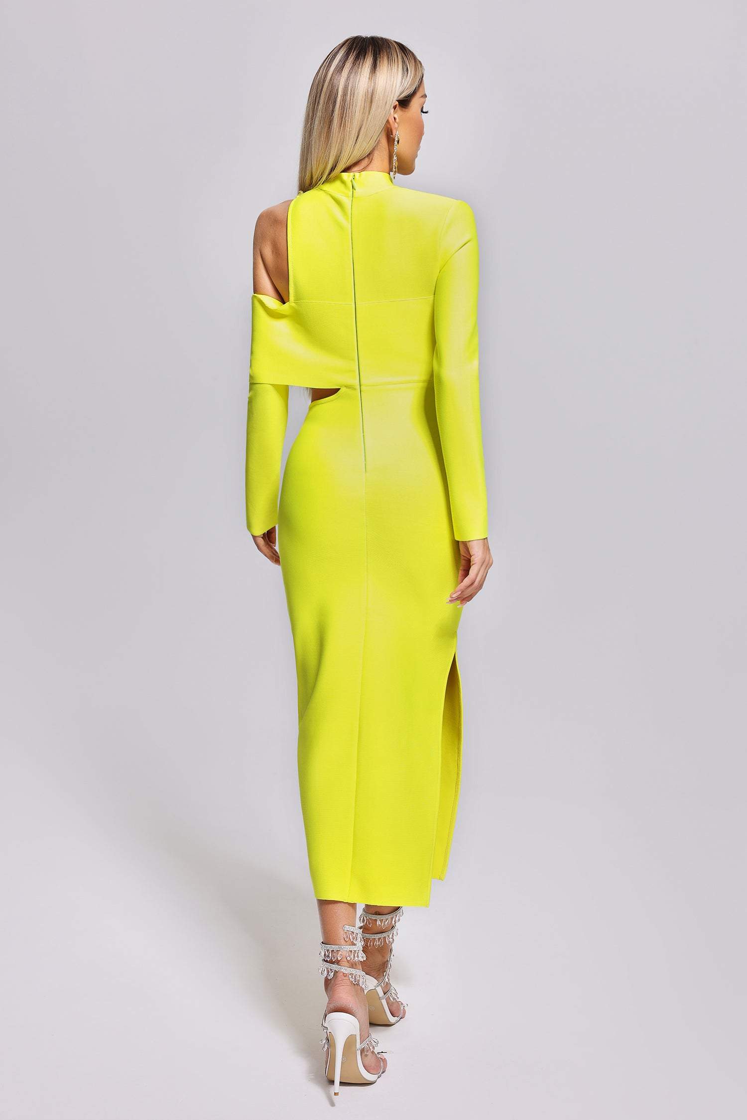 Zalca Cutout Maxi Bandage Dress - Yellow