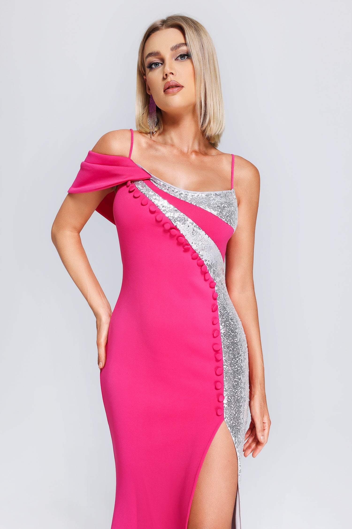 Selena High Slit Sequin Maxi Dress