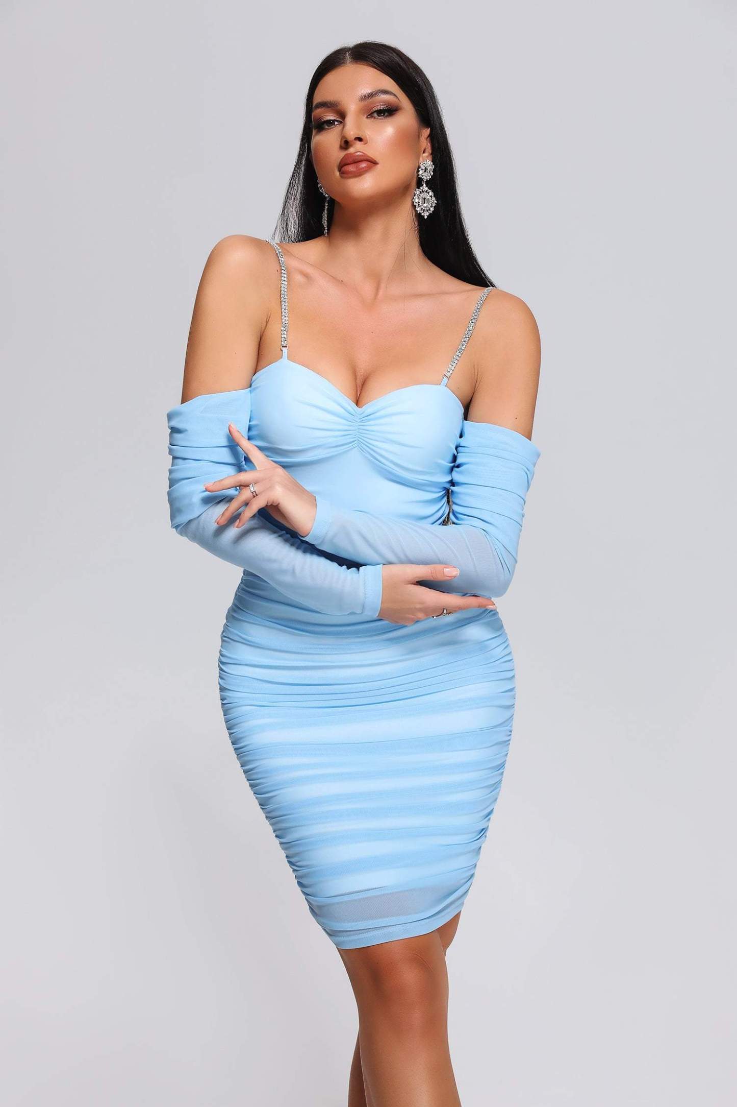 Sass Mesh Midi Bandage Dress