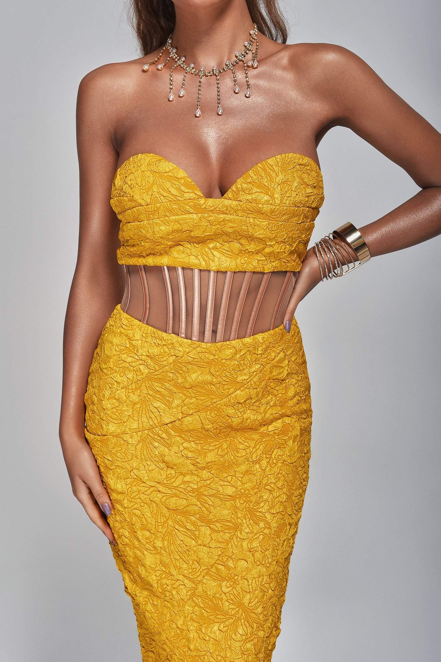 Angie Jacquard Midi Dress - Bellabarnett