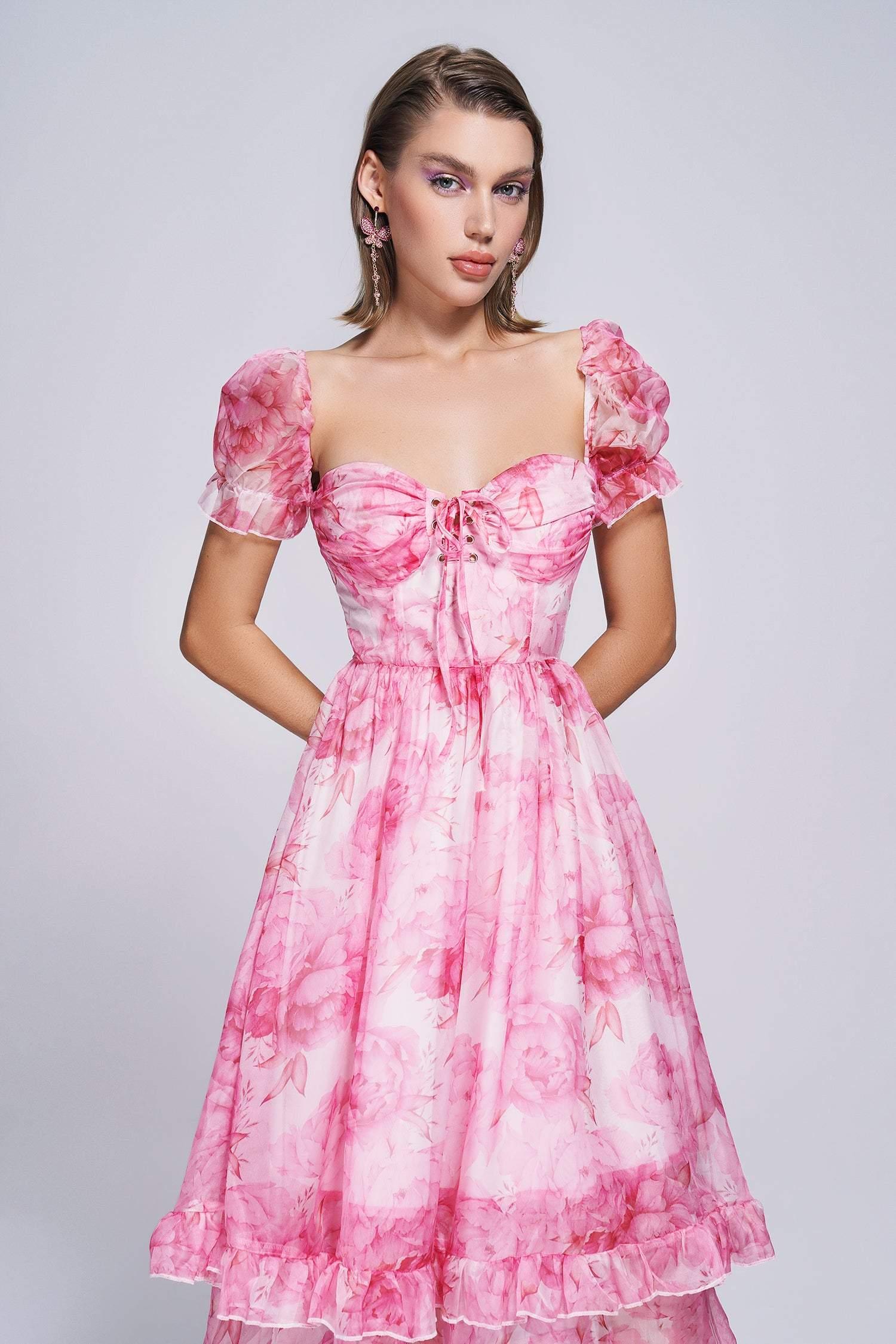 Calico Floral Midi Dress - Bellabarnett