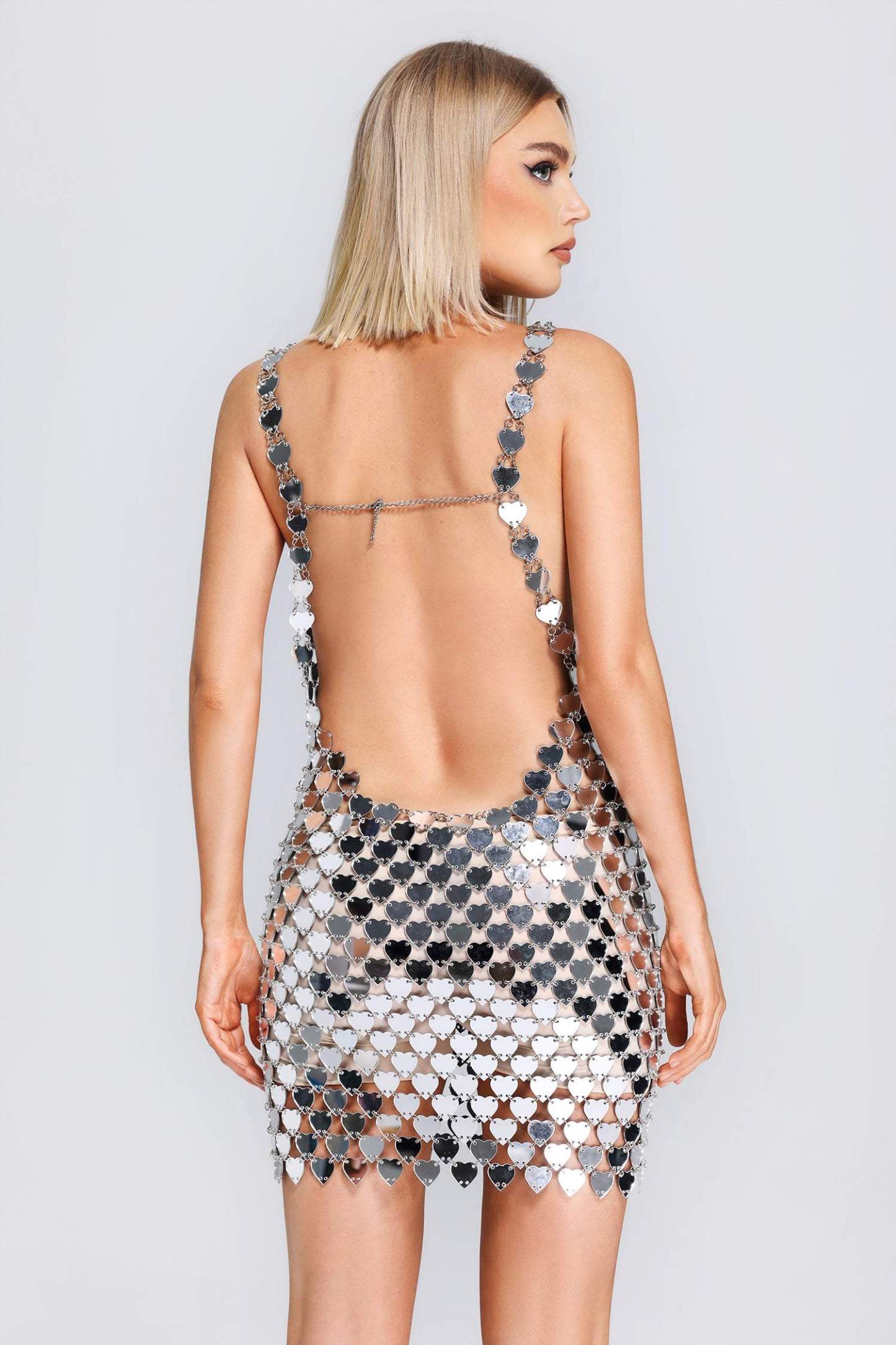 Trista Halter Heart-Shape Sequins Dress