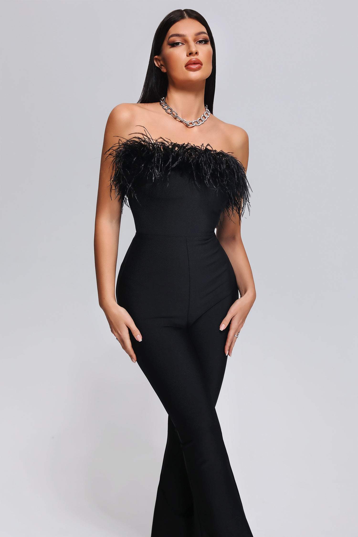 Kimivi Feather Bandage Jumpsuit