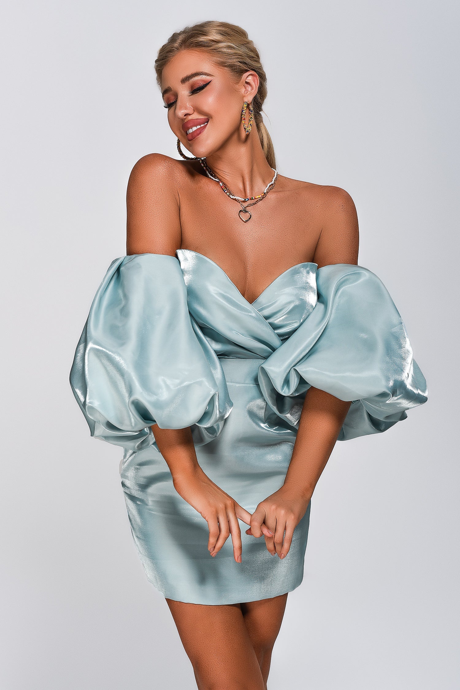 Alexandrine Puff Sleeve Mini Dress
