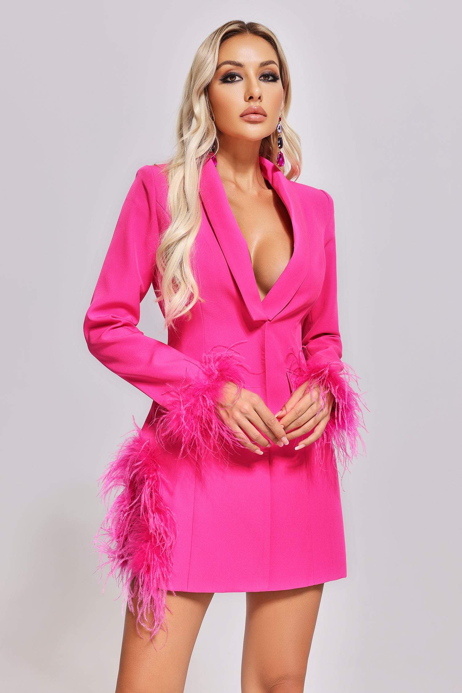 Feather on sale blazer dress