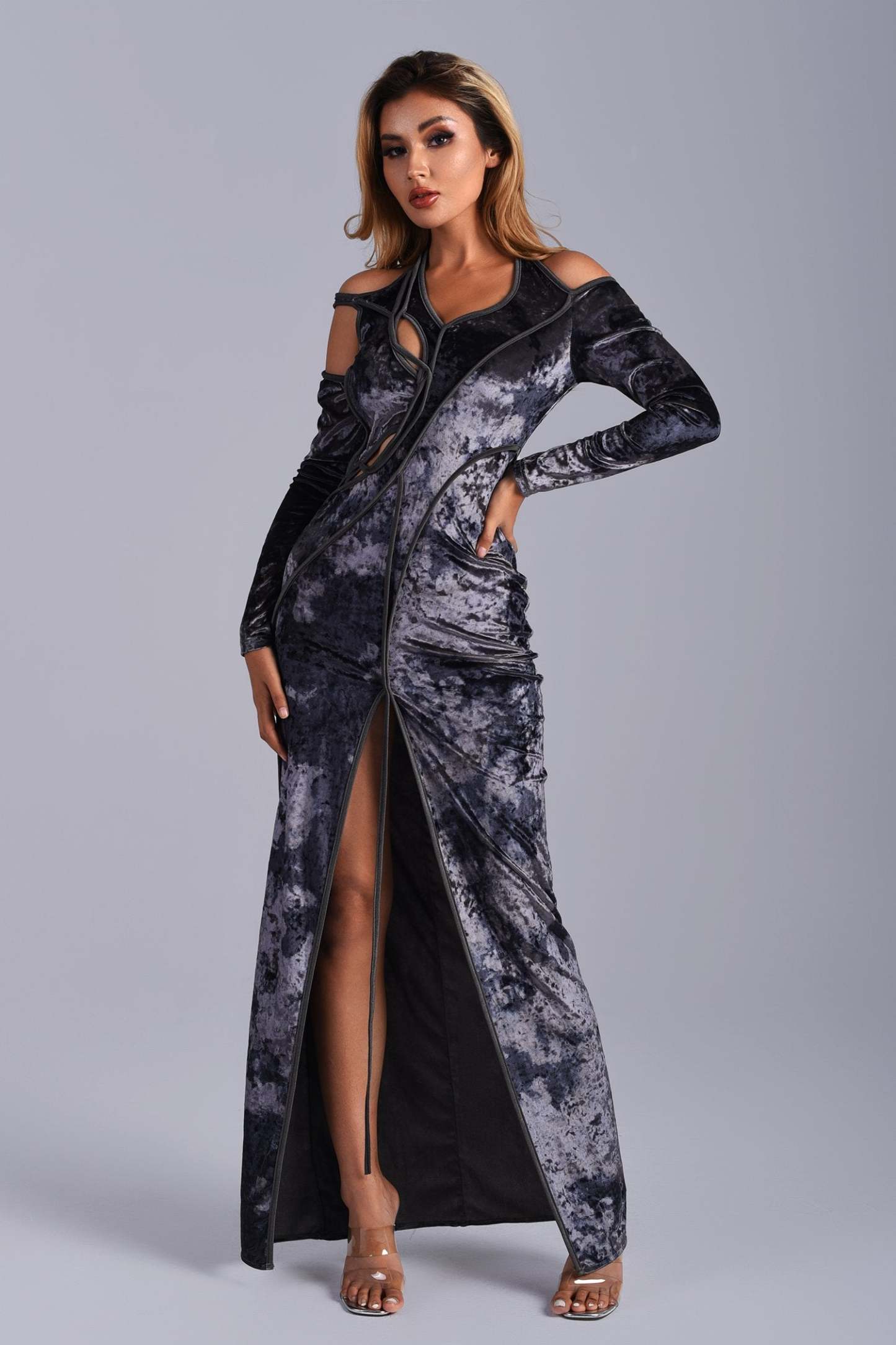 Manya Velvet Cutout Maxi Dress