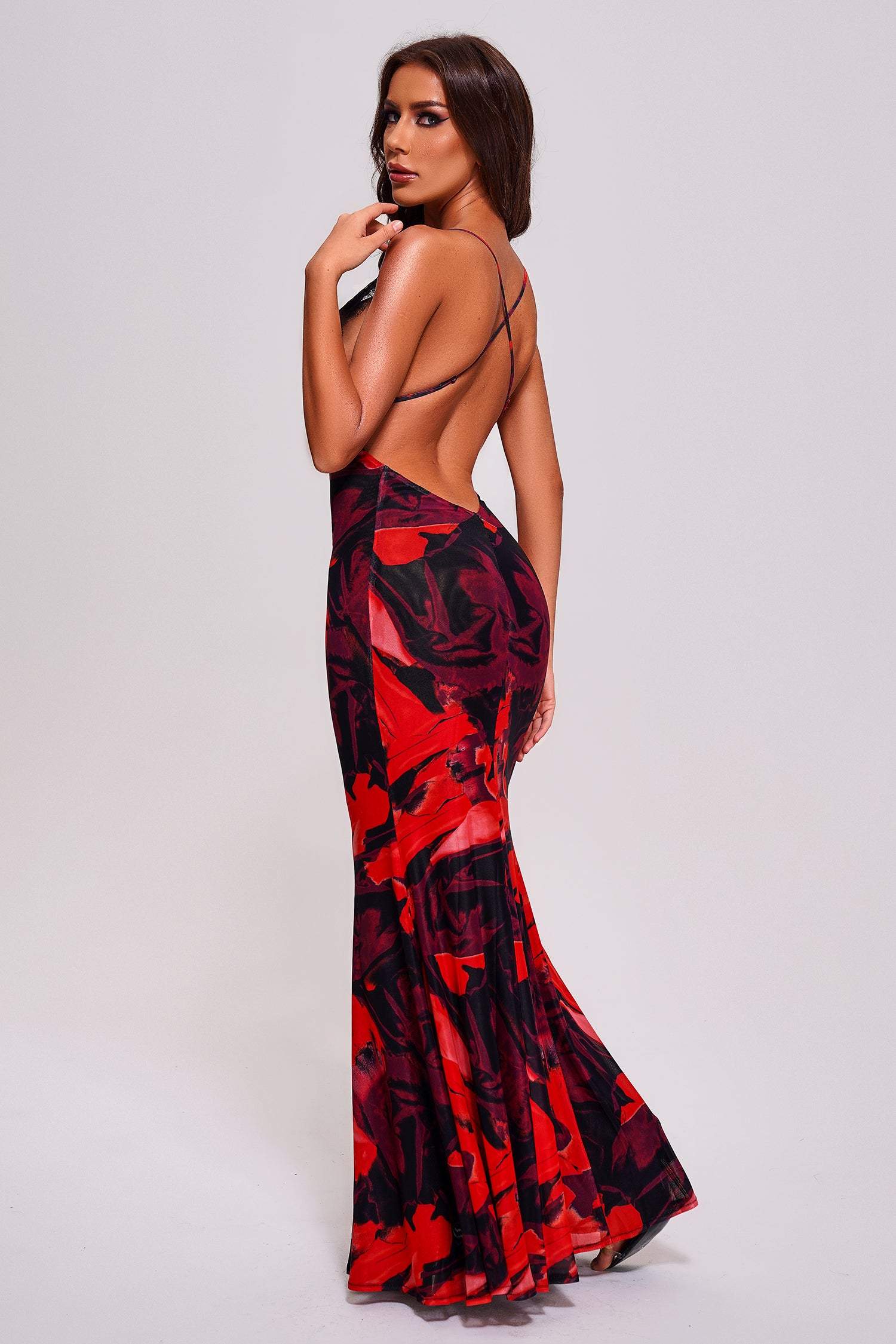 Marge Printed Lace Maxi Dress