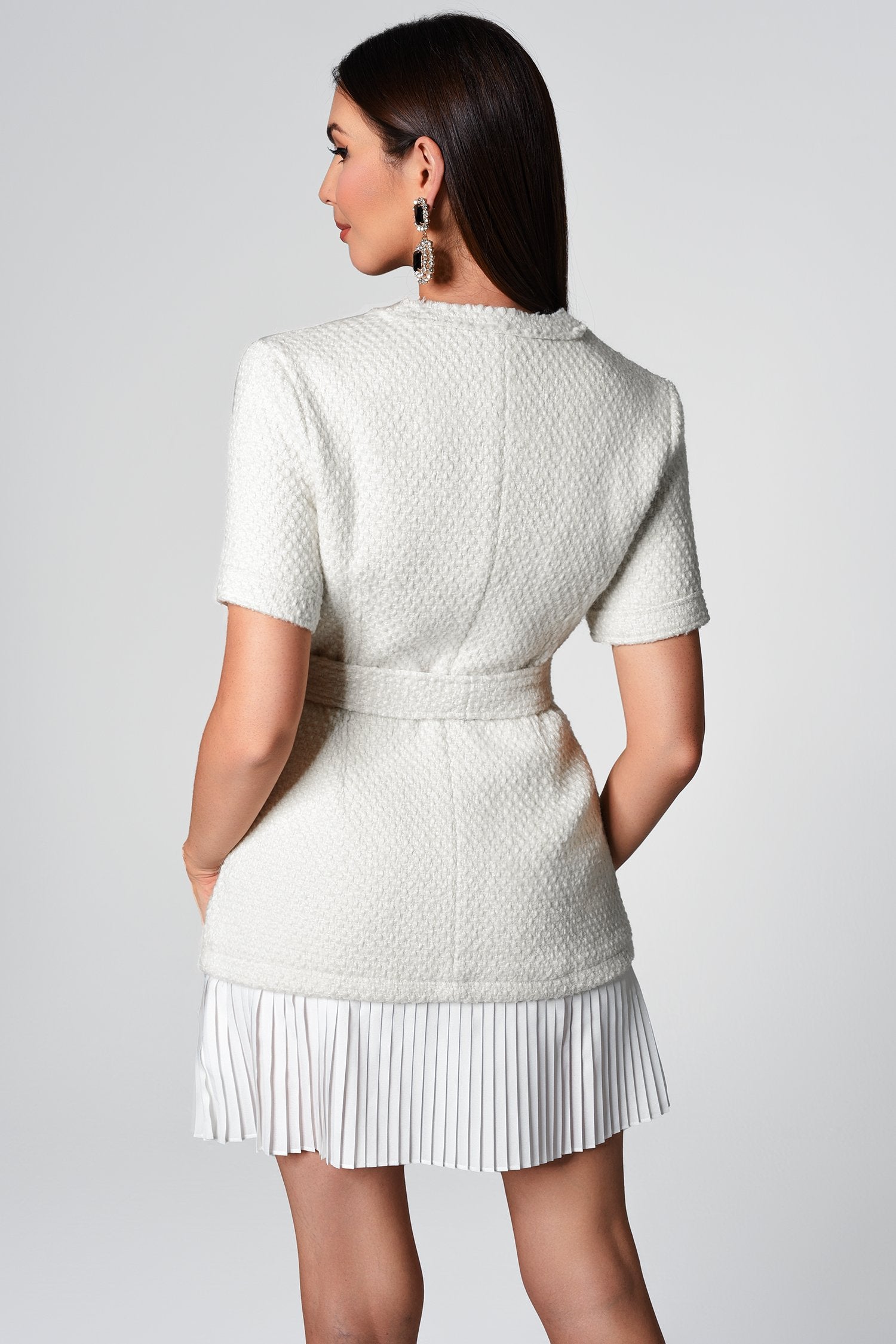 Fannie Tweed Coat Mini Dress - Bellabarnett