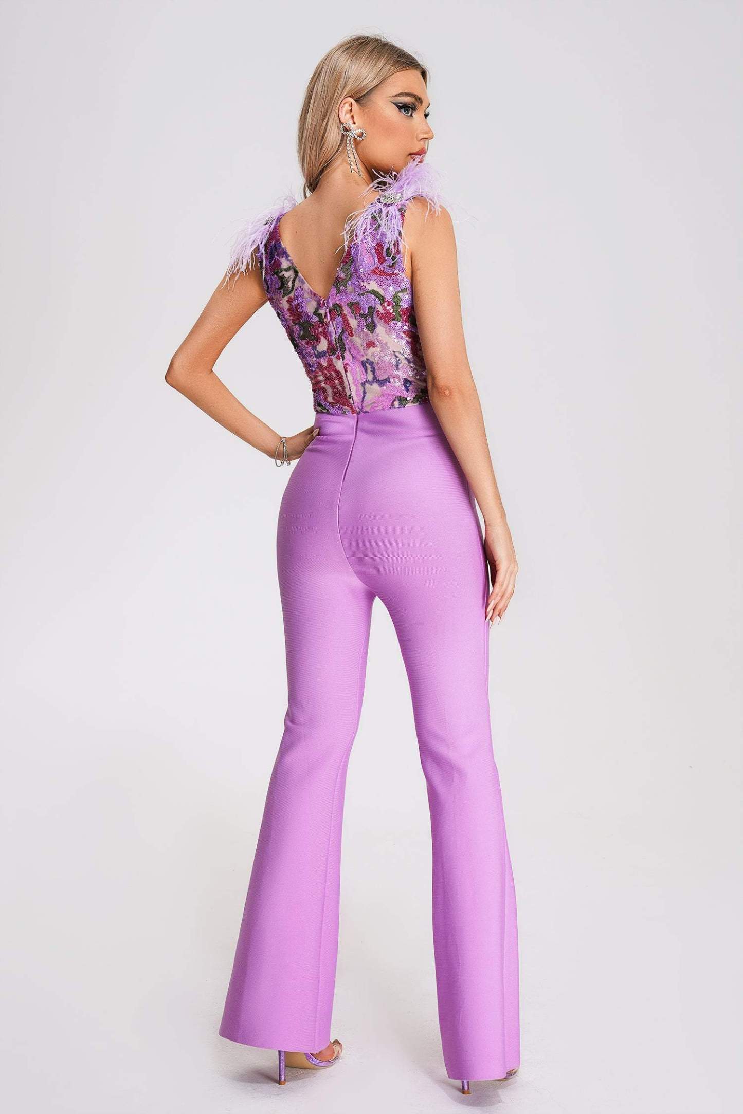 Viviene Sequin Bandage Jumpsuit