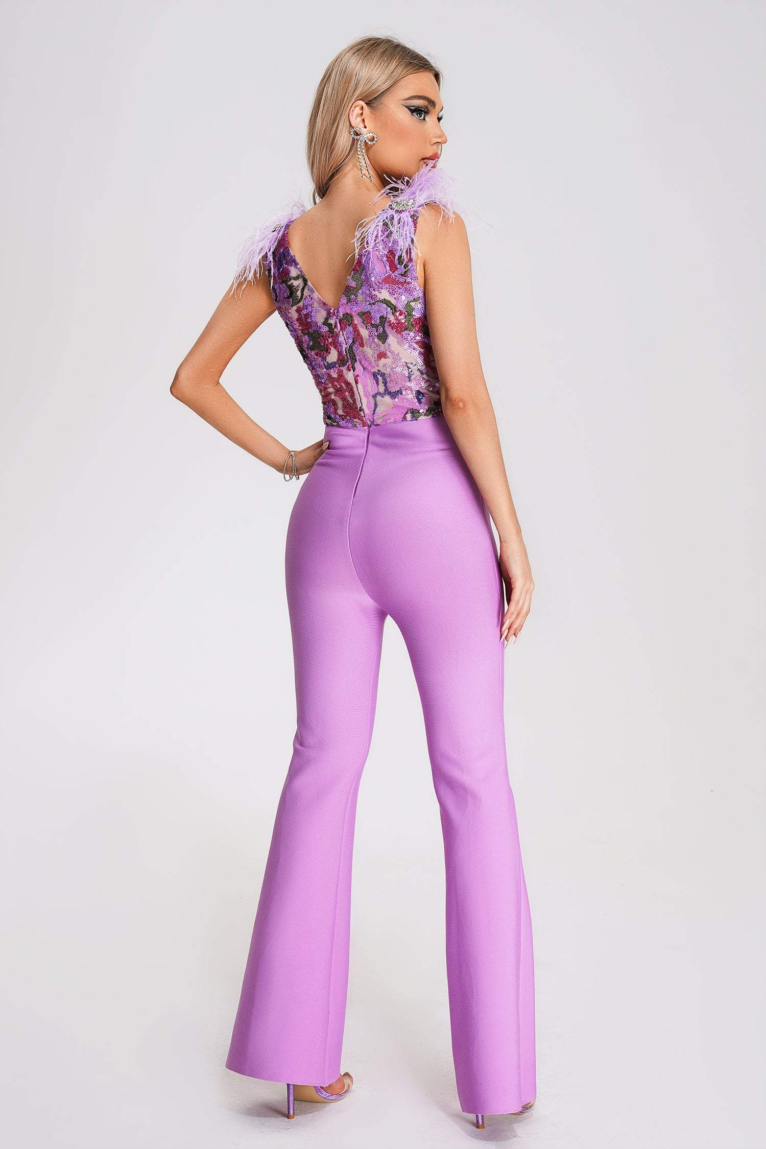 Viviene Sequin Bandage Jumpsuit