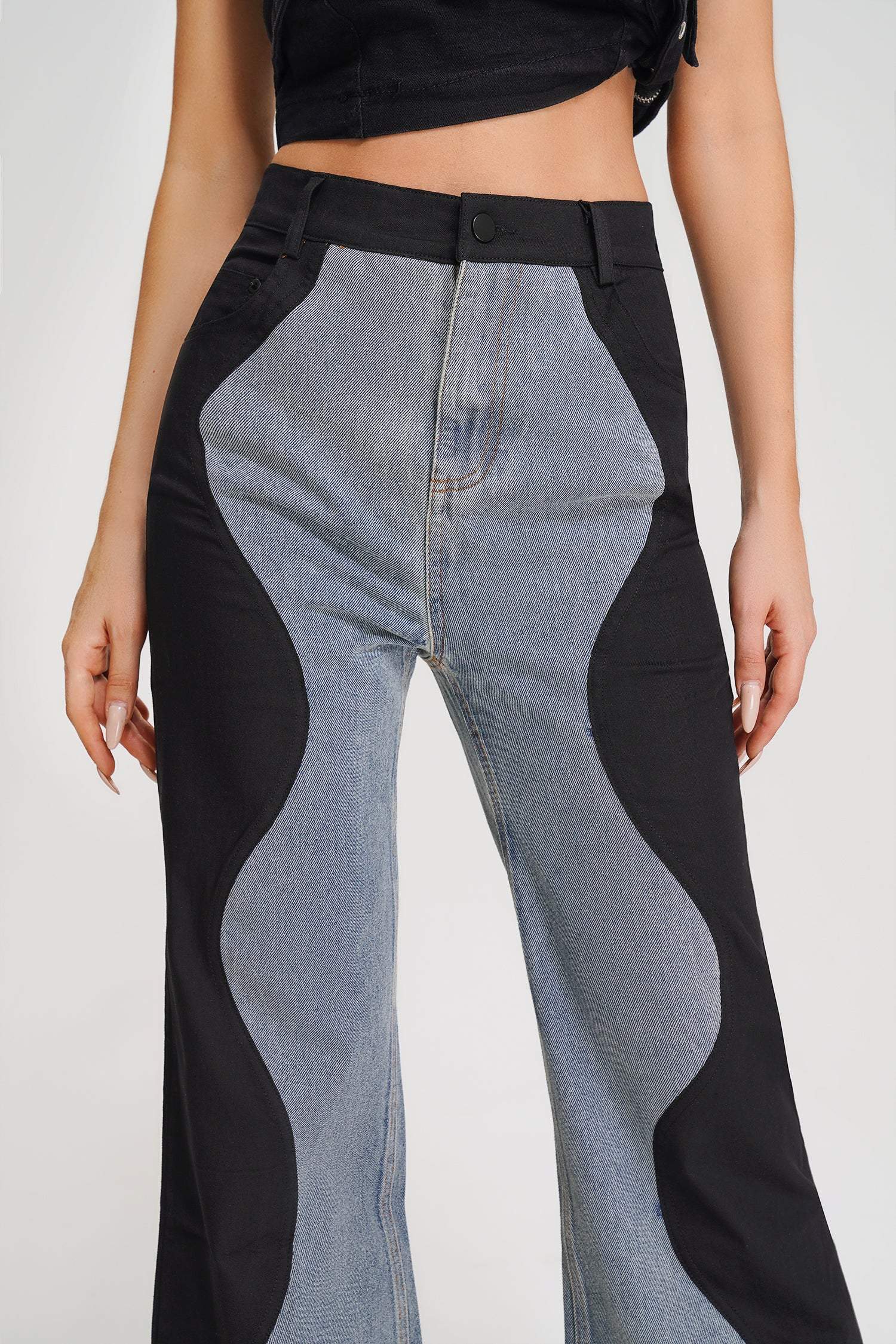 Maryline Wave Spliced Jeans