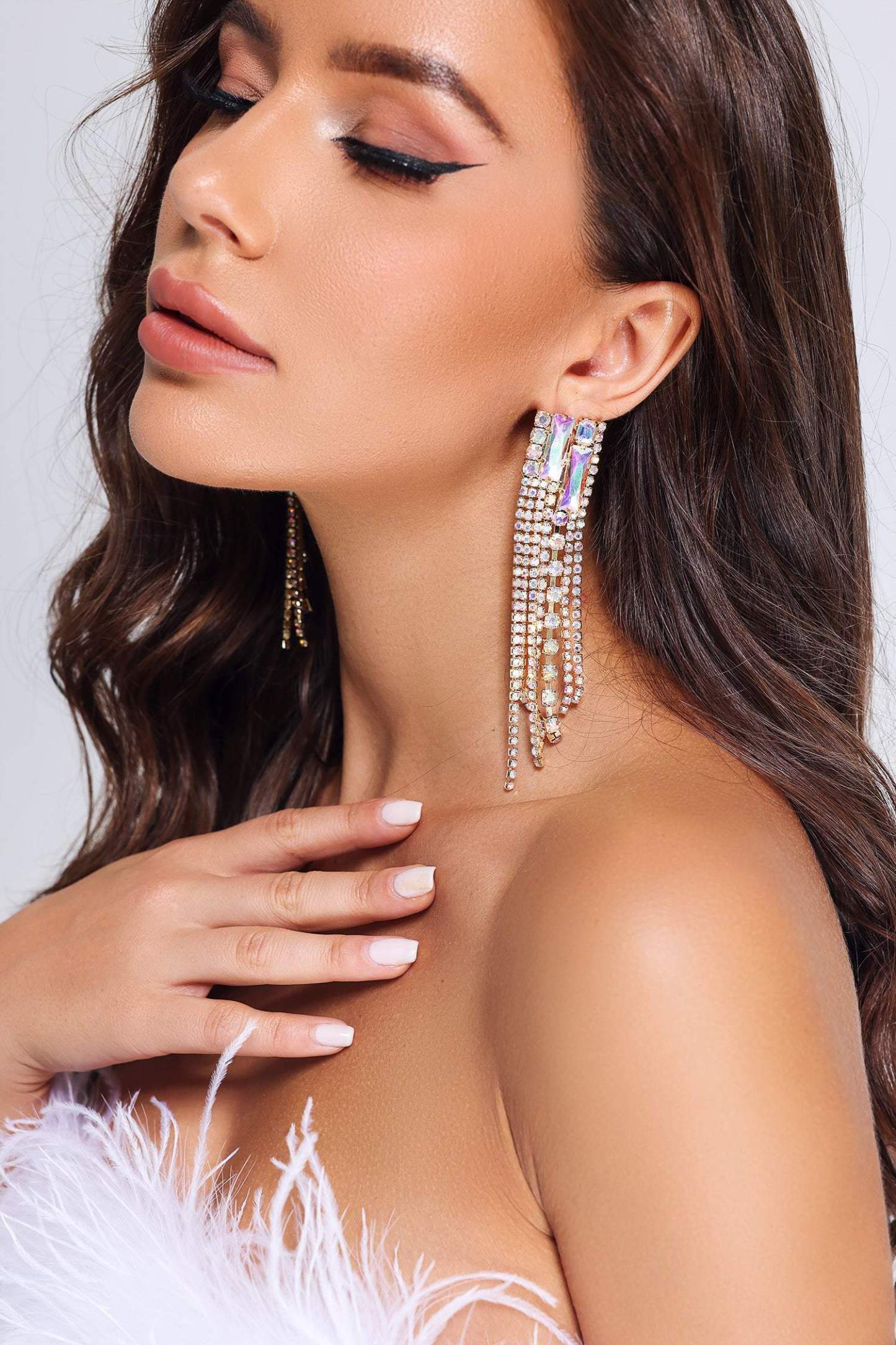 Xelha Tassel Diamante Earrings