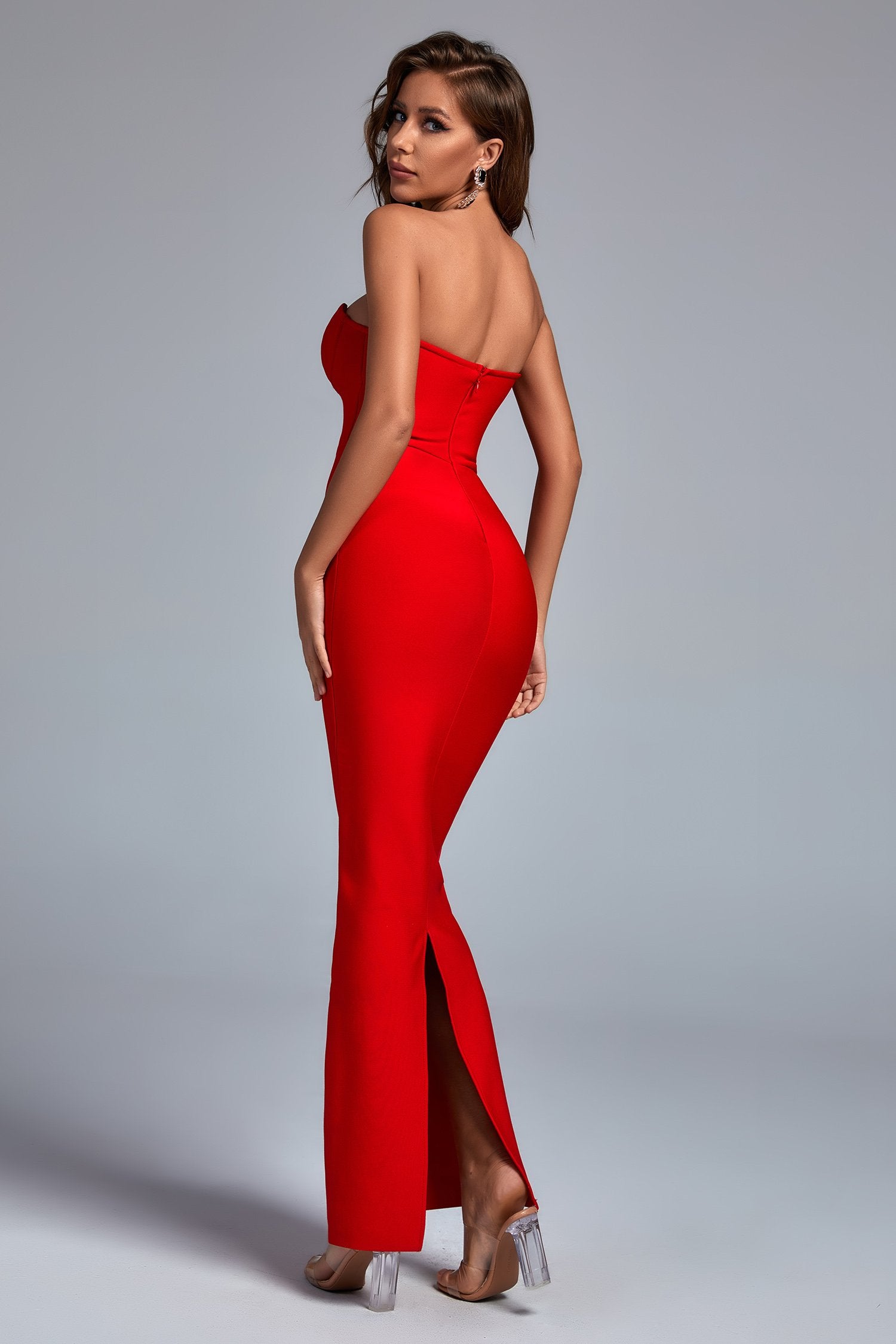 Dotte Maxi Bandage Dress - Red - Bellabarnett
