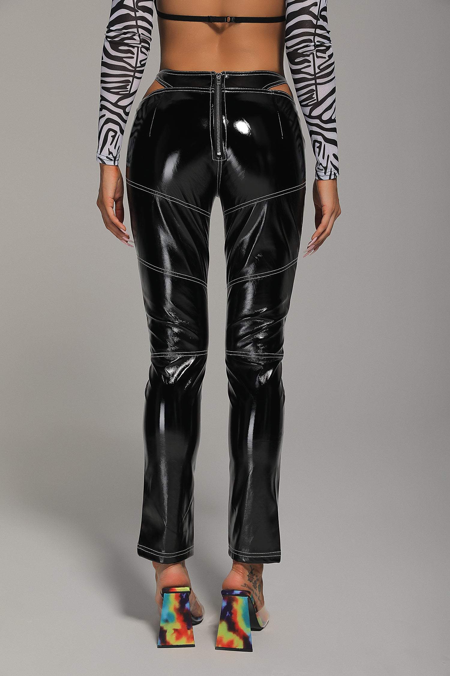 Atalanta Cutout Leather Pants