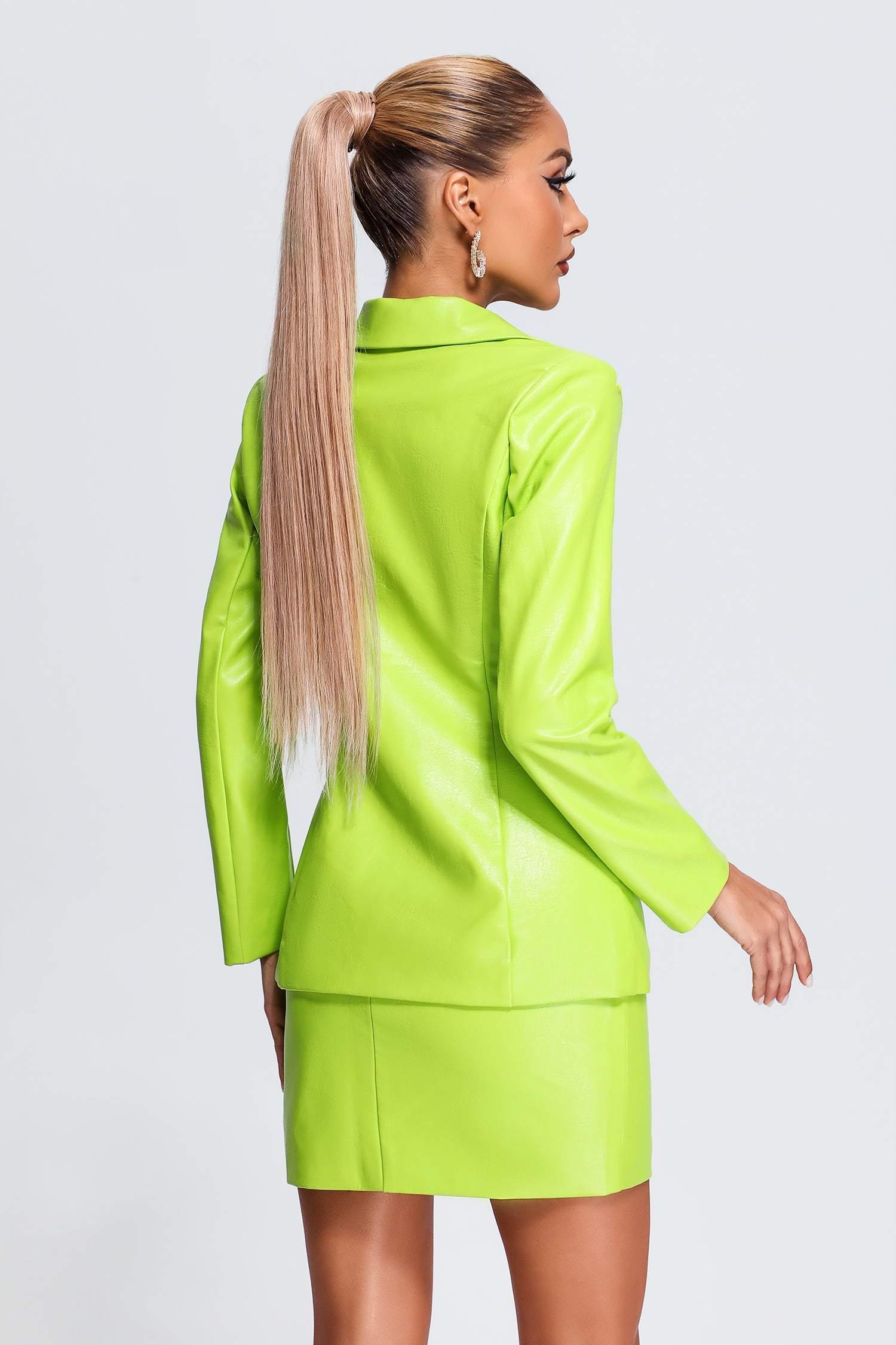 Leather Blazer Set - Bellabarnett