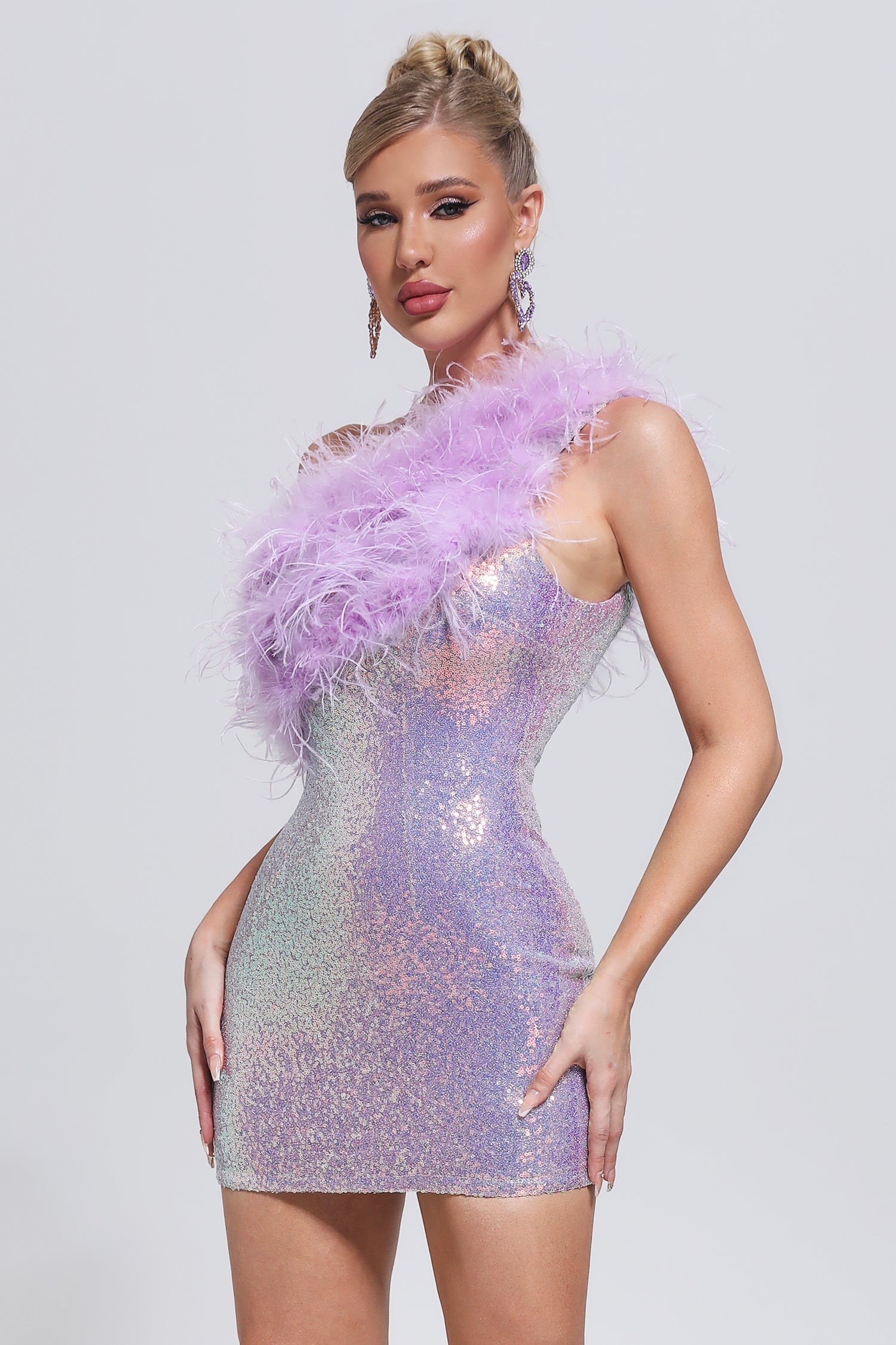 Hapa Feather Sequin Mini Dress