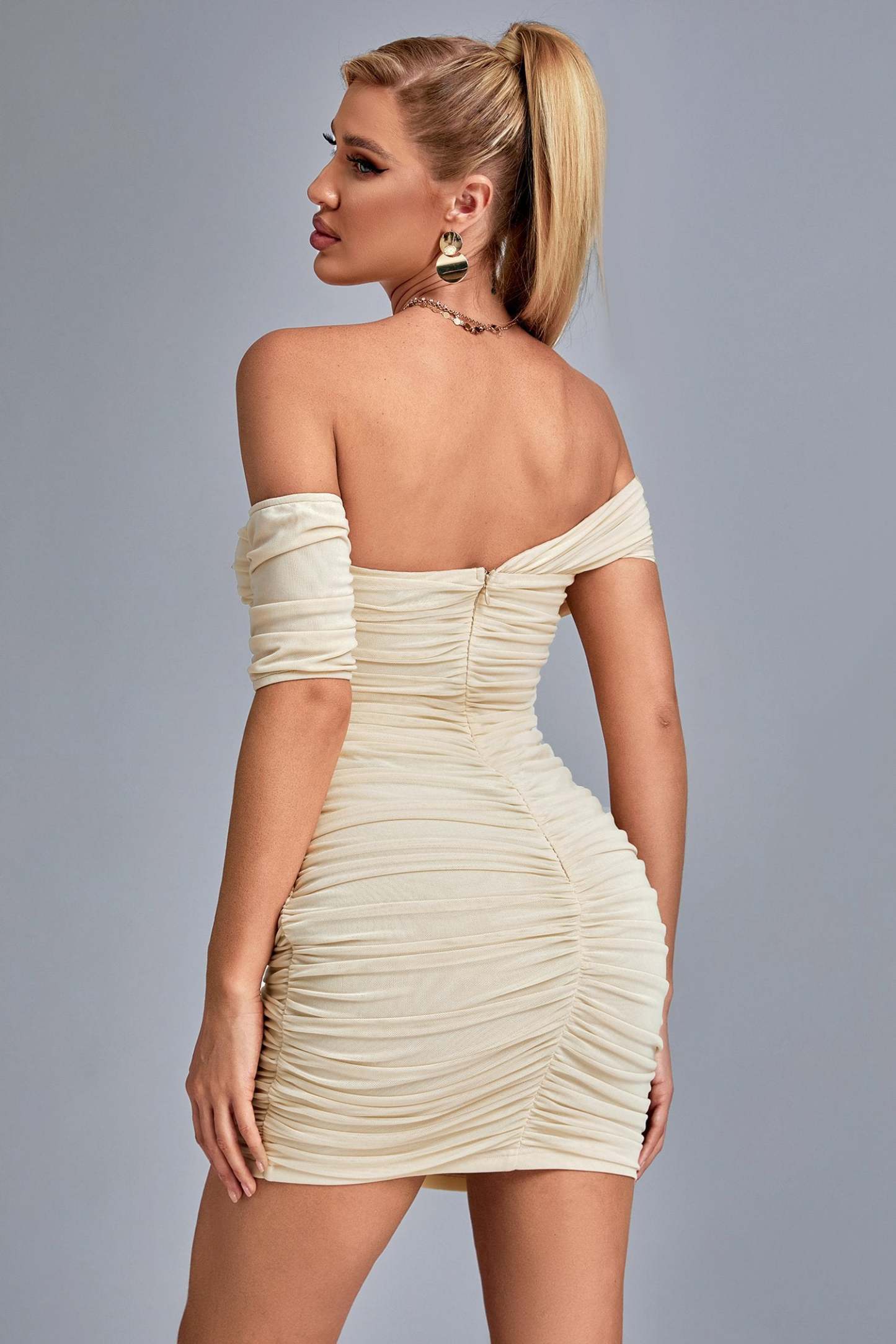 Pava One Shoulder Ruched Mini Dress