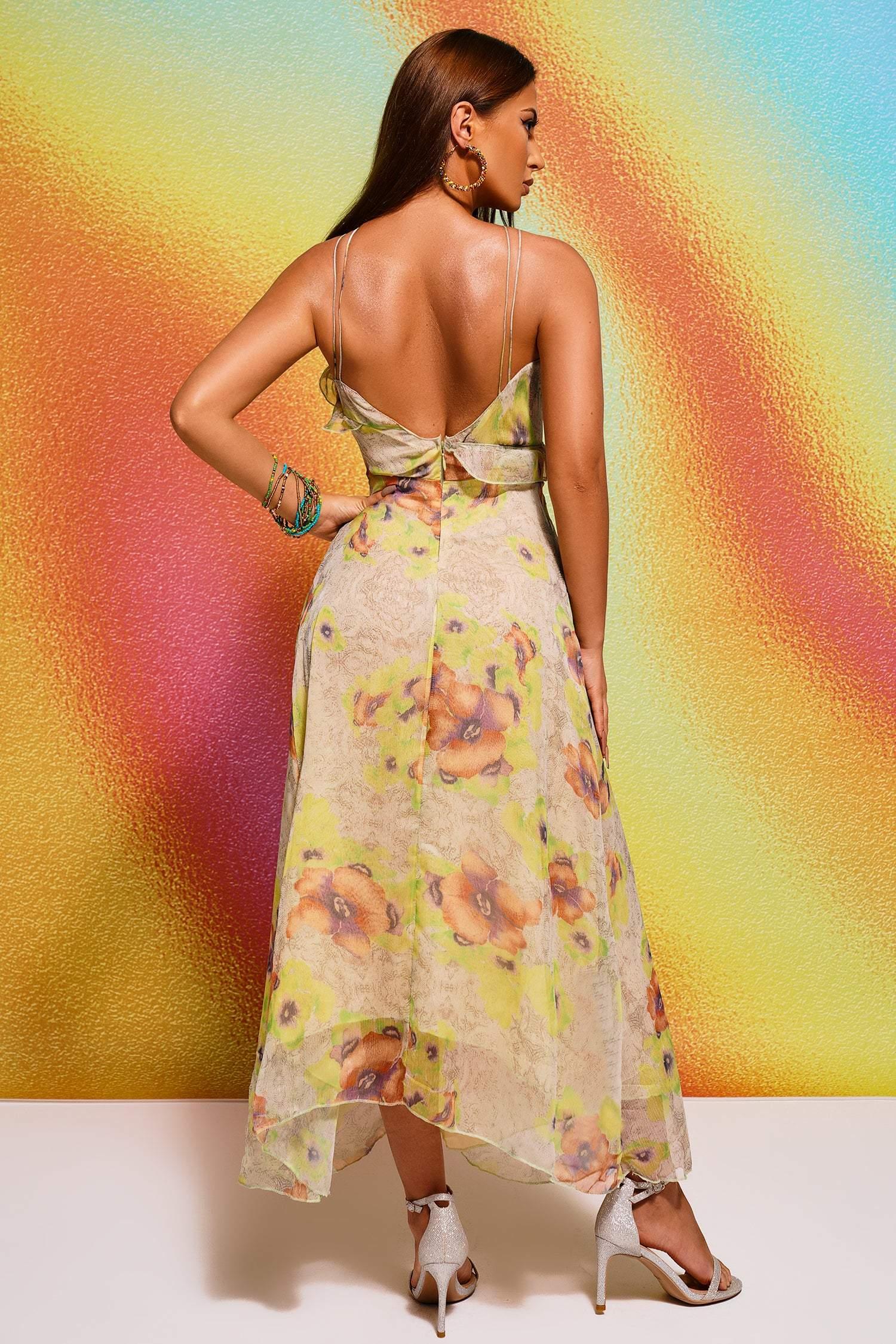 Dinah Halter Printed Midi Dress - Bellabarnett