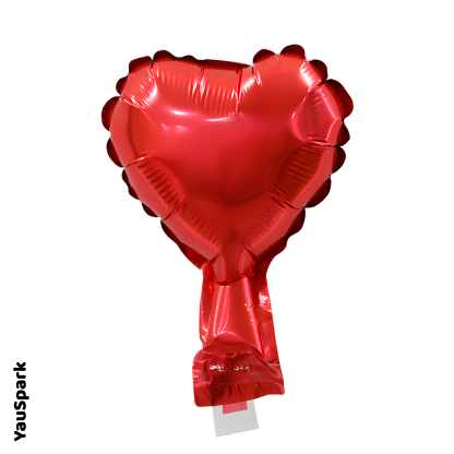 Heart aluminum foil balloon  5 inch 1 card per pack