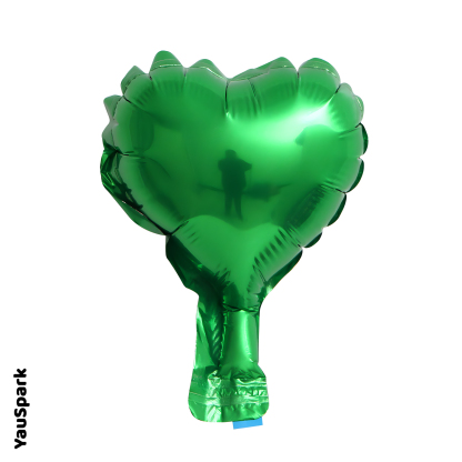 Heart aluminum foil balloon  5 inch 1 card per pack