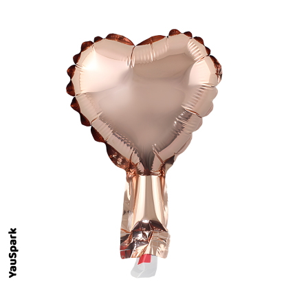 Heart aluminum foil balloon  5 inch 1 card per pack