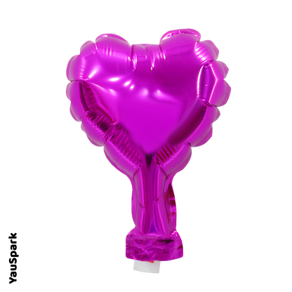 Heart aluminum foil balloon  5 inch 1 card per pack