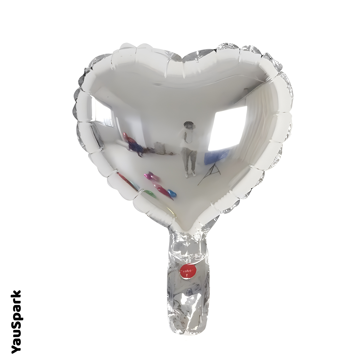 Heart aluminum foil balloon  5 inch 1 card per pack