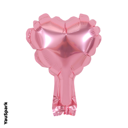 Heart aluminum foil balloon  5 inch 1 card per pack