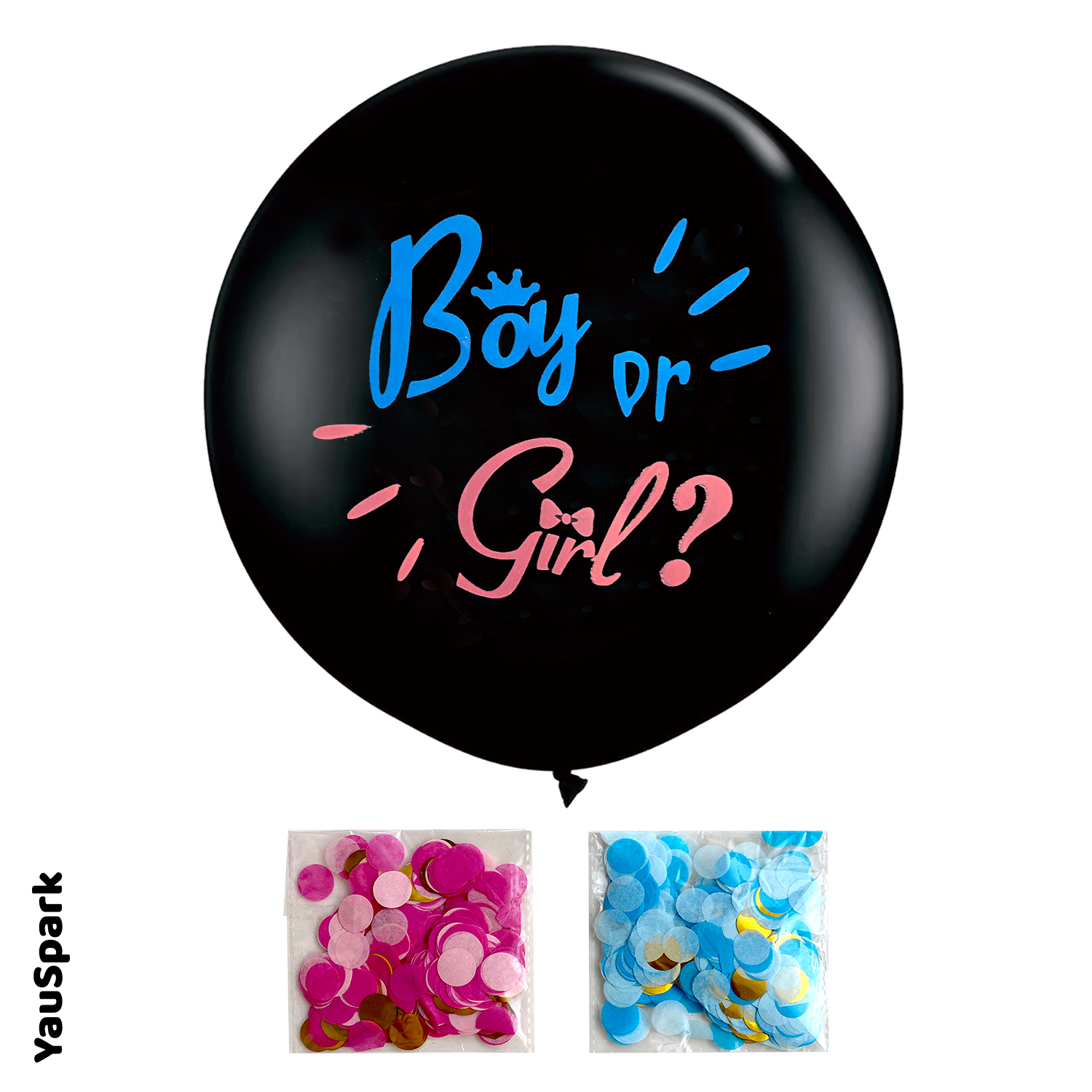 36'' gender reveal ball latex balloons 1pc per pack